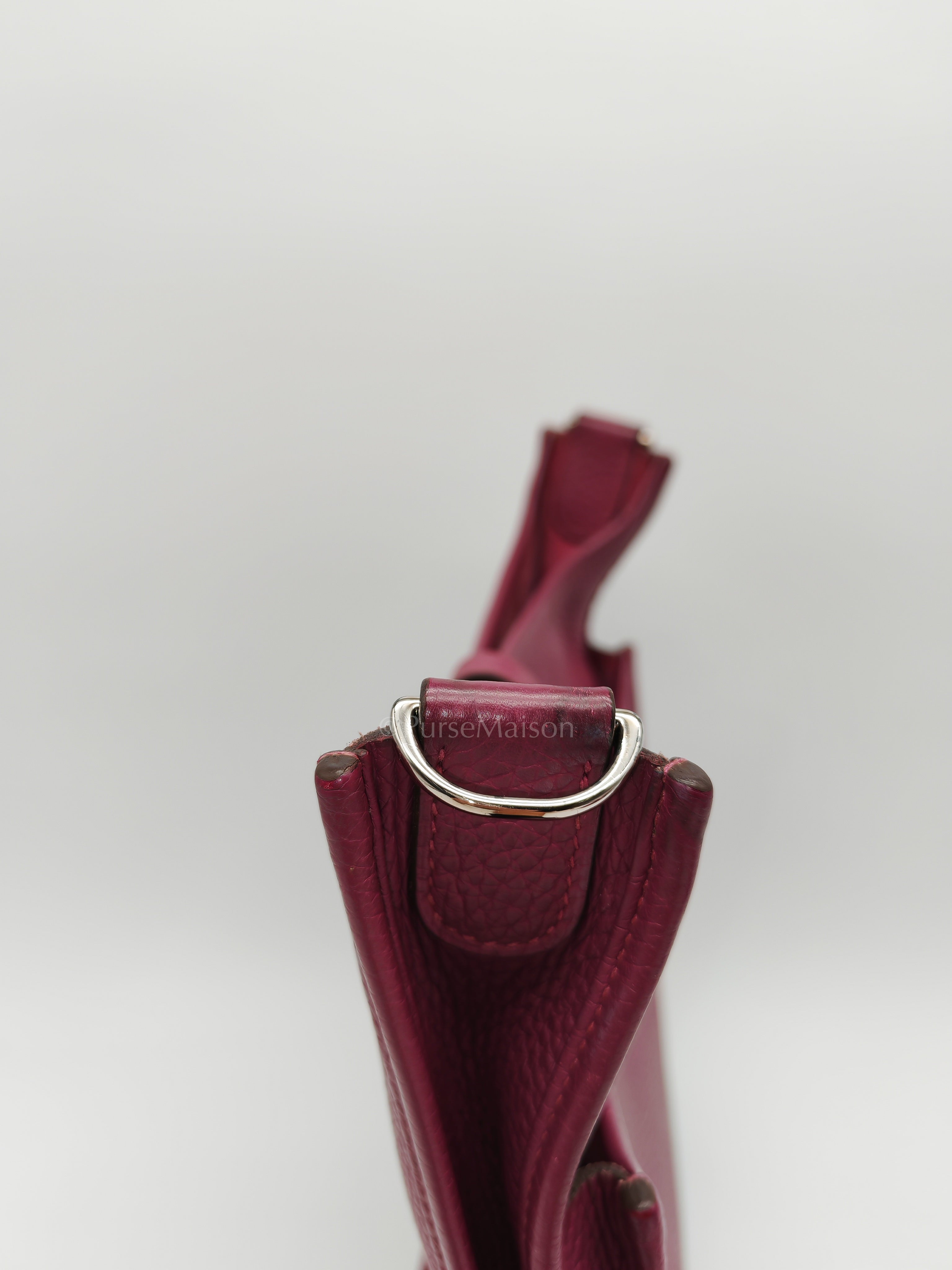 Evelyne PM in Anemone Taurillom Clemence Leather & Palladium Hardware Stamp Square R (2014) | Purse Maison Luxury Bags Shop