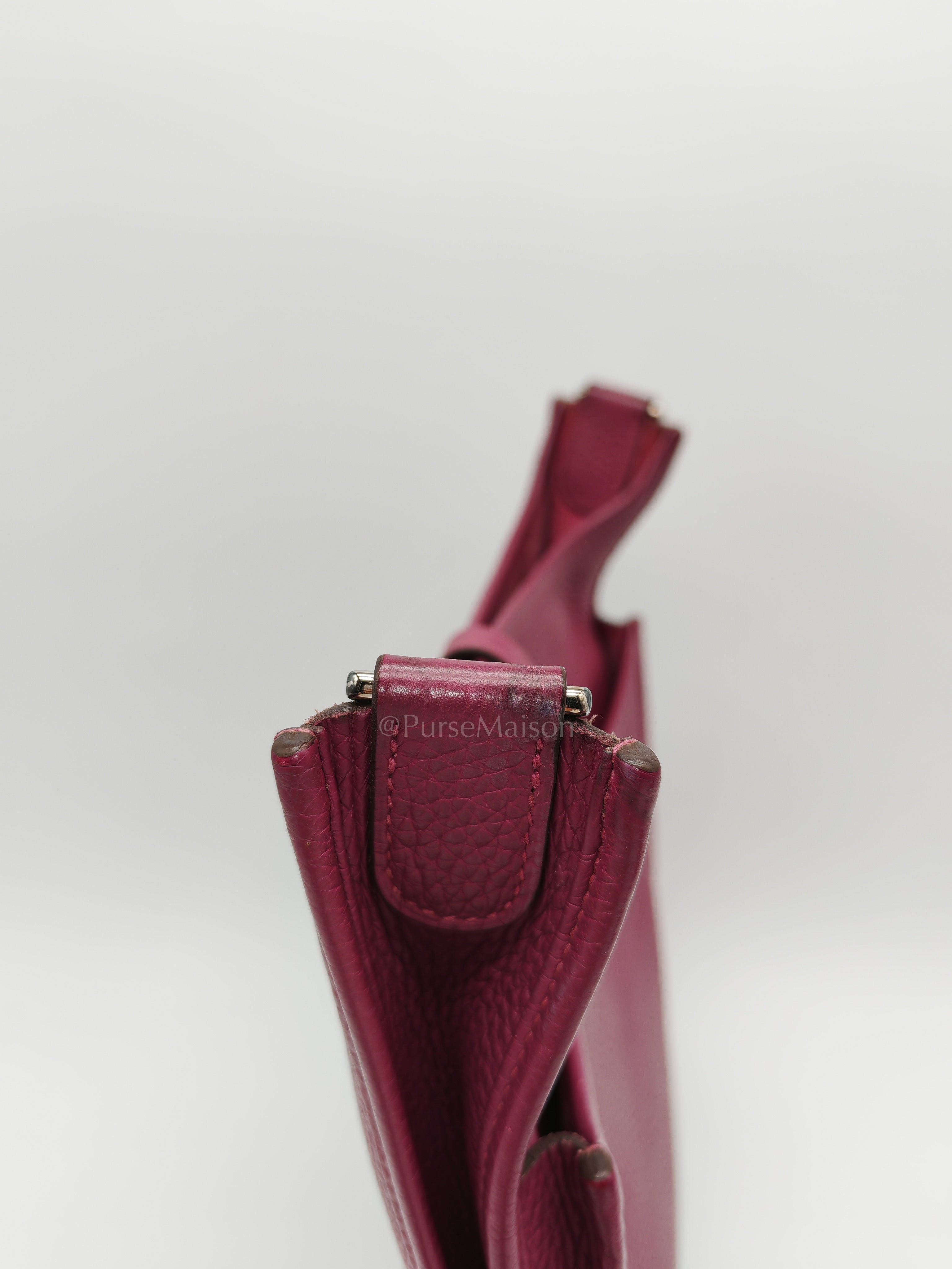 Evelyne PM in Anemone Taurillom Clemence Leather & Palladium Hardware Stamp Square R (2014) | Purse Maison Luxury Bags Shop
