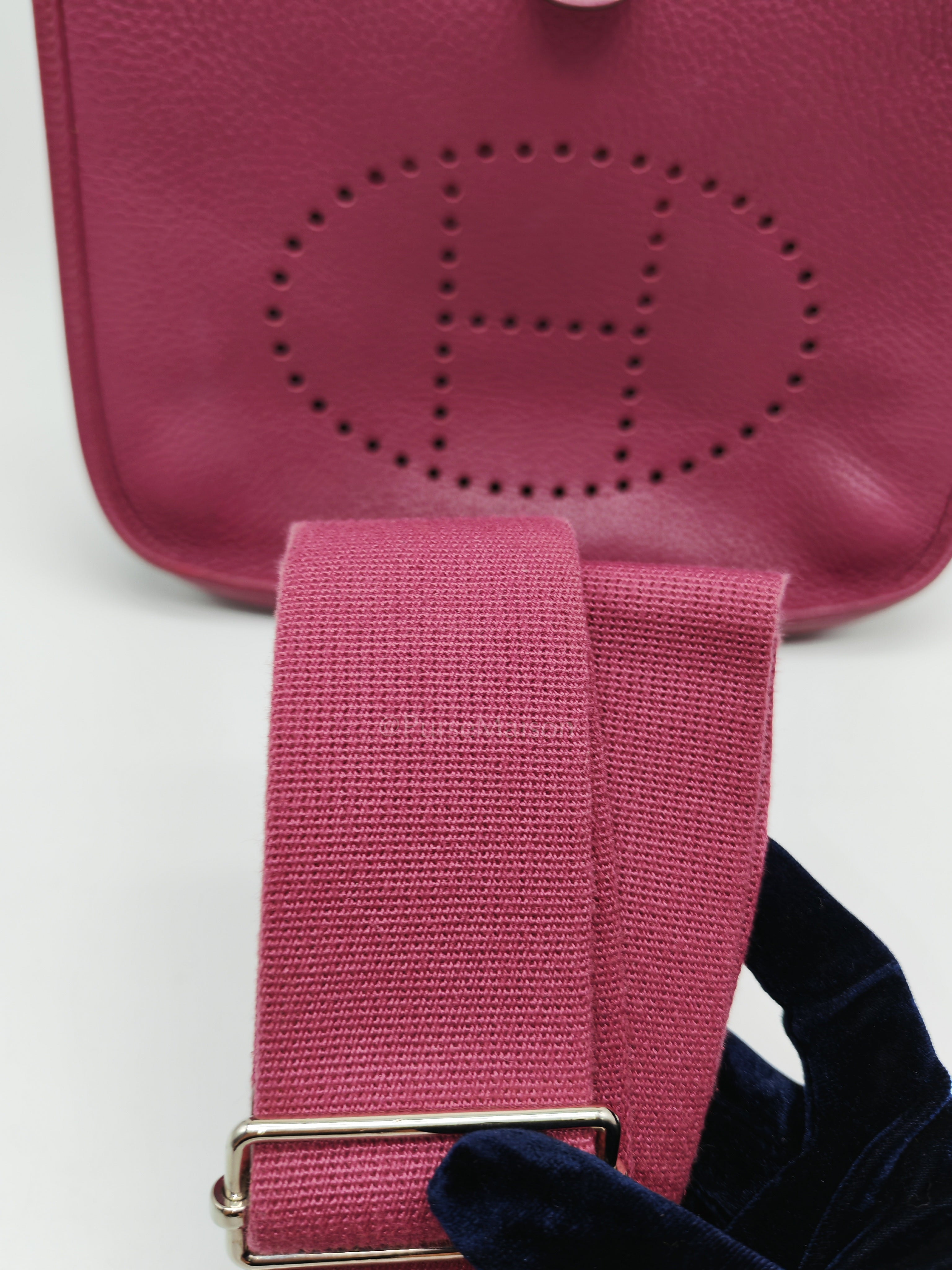 Evelyne PM in Anemone Taurillom Clemence Leather & Palladium Hardware Stamp Square R (2014) | Purse Maison Luxury Bags Shop