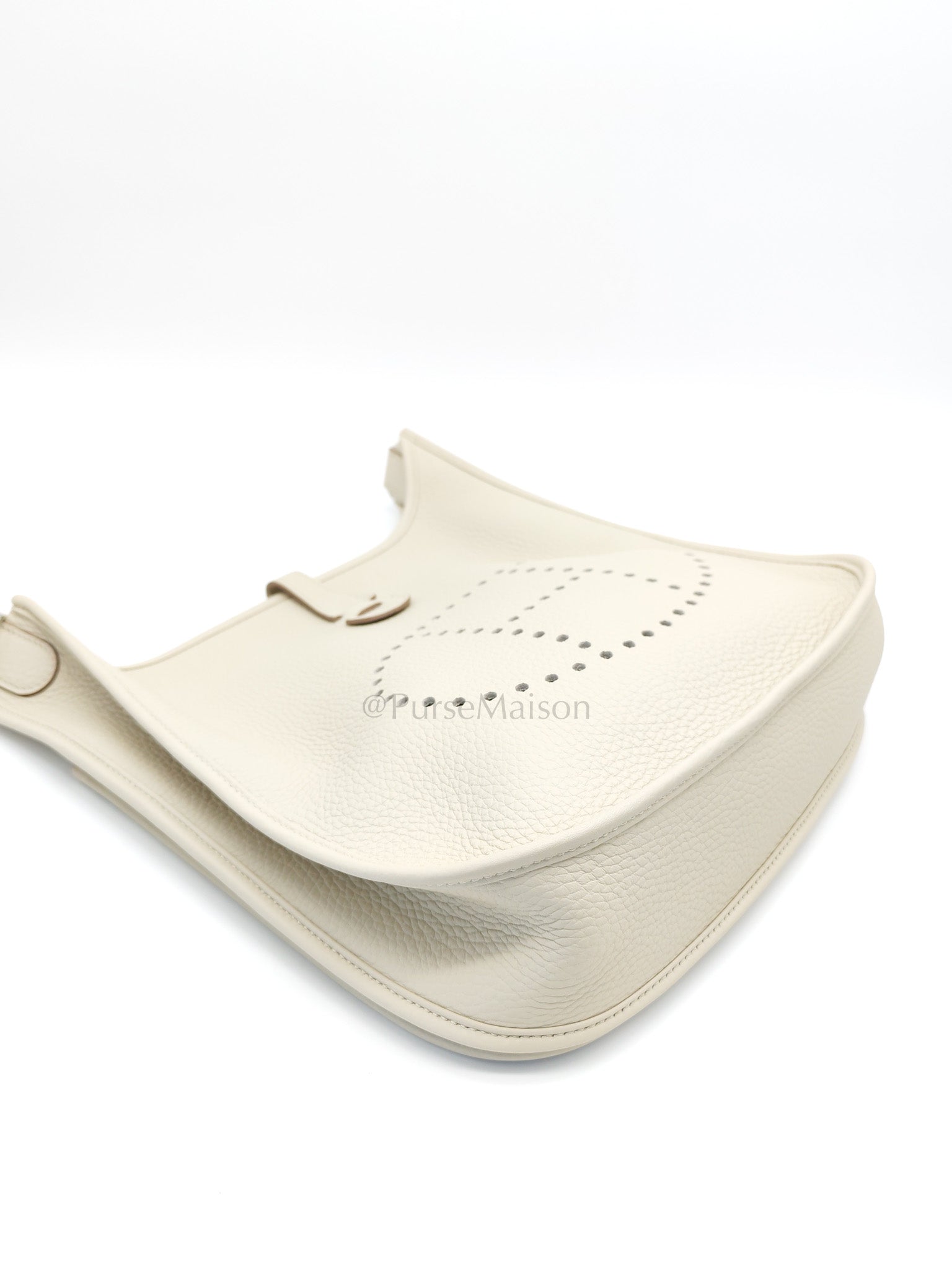 Evelyne PM in Beton Clemence Leather and Palladium Hardware Stamp W (2024) | Purse Maison Luxury Bags Shop