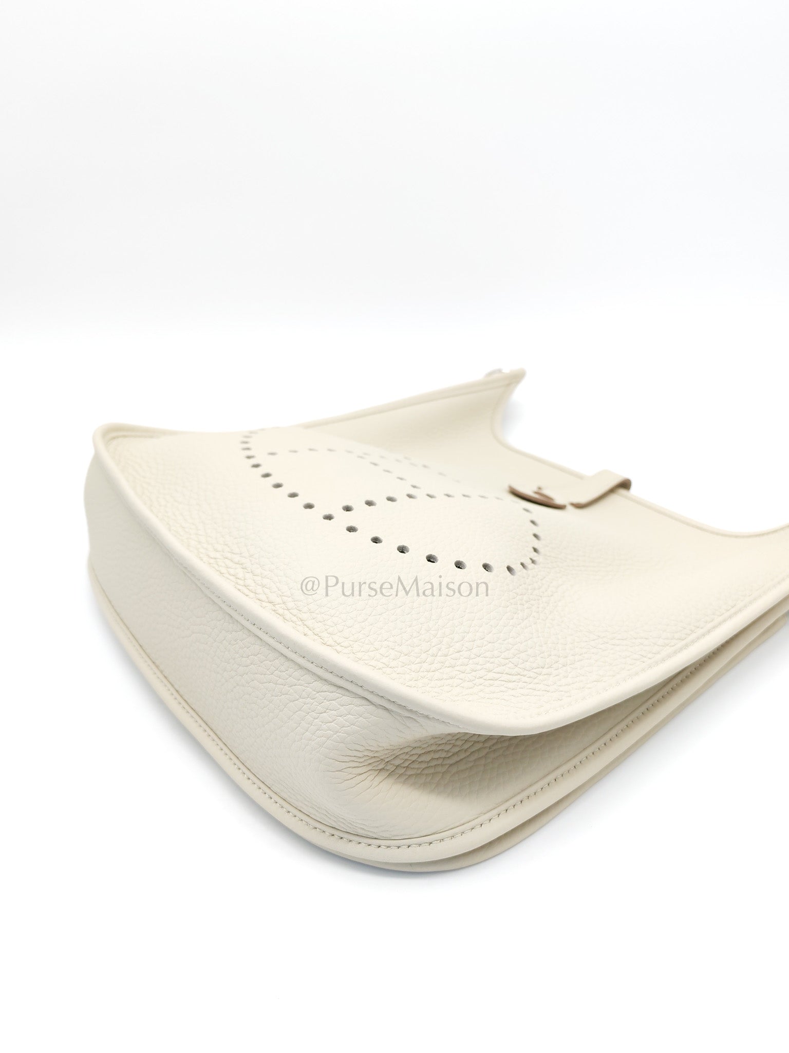 Evelyne PM in Beton Clemence Leather and Palladium Hardware Stamp W (2024) | Purse Maison Luxury Bags Shop