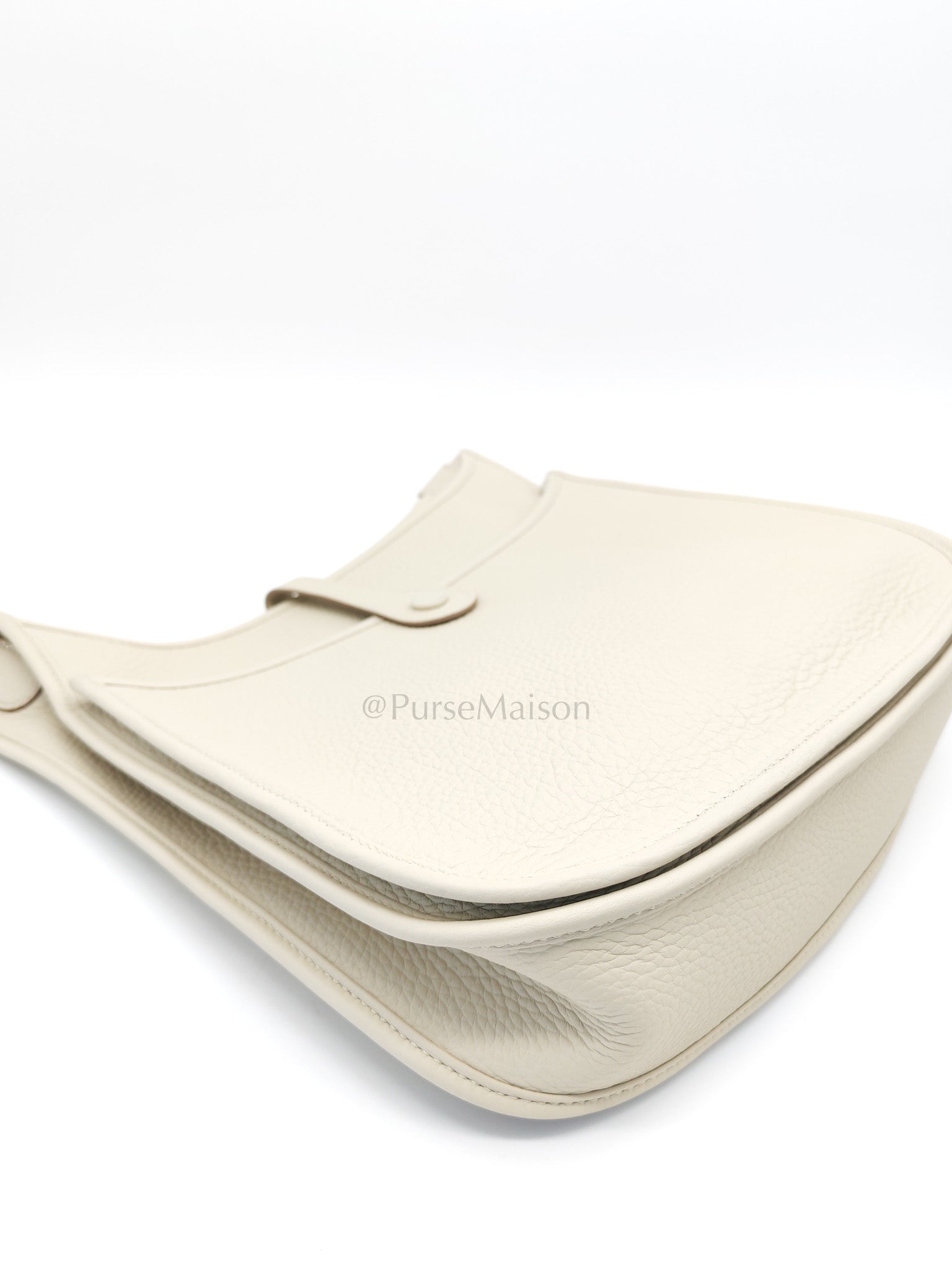 Evelyne PM in Beton Clemence Leather and Palladium Hardware Stamp W (2024) | Purse Maison Luxury Bags Shop