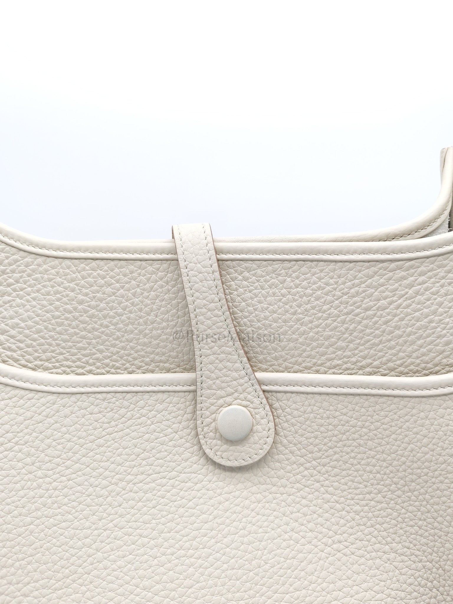 Evelyne PM in Beton Clemence Leather and Palladium Hardware Stamp W (2024) | Purse Maison Luxury Bags Shop