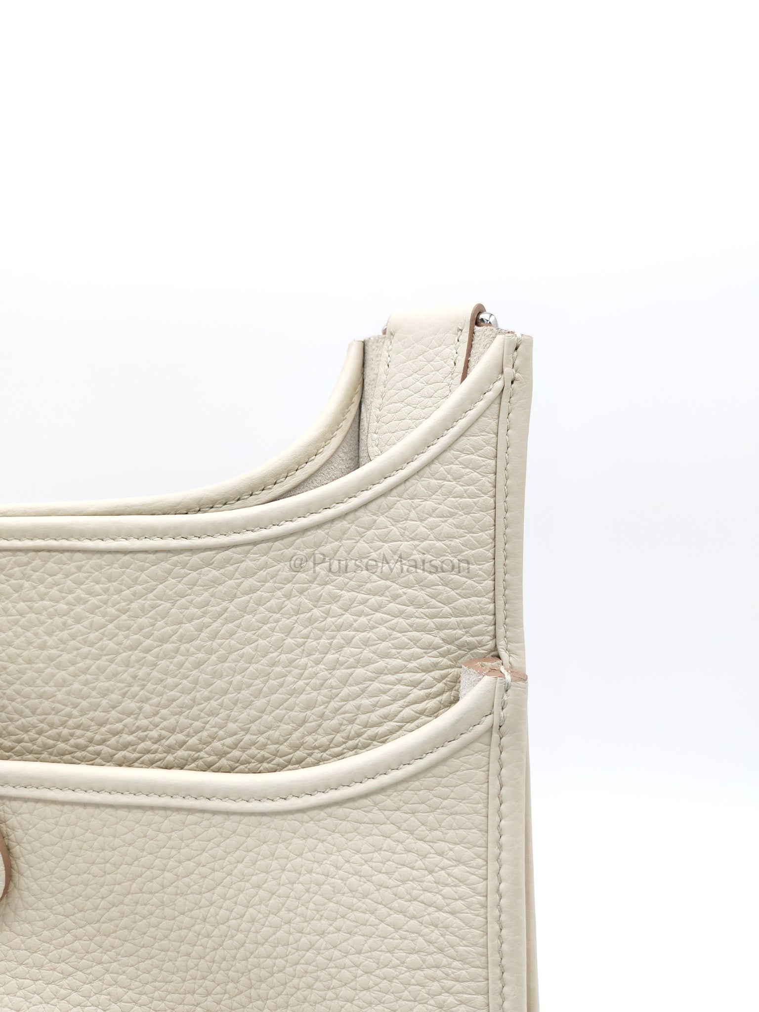 Evelyne PM in Beton Clemence Leather and Palladium Hardware Stamp W (2024) | Purse Maison Luxury Bags Shop