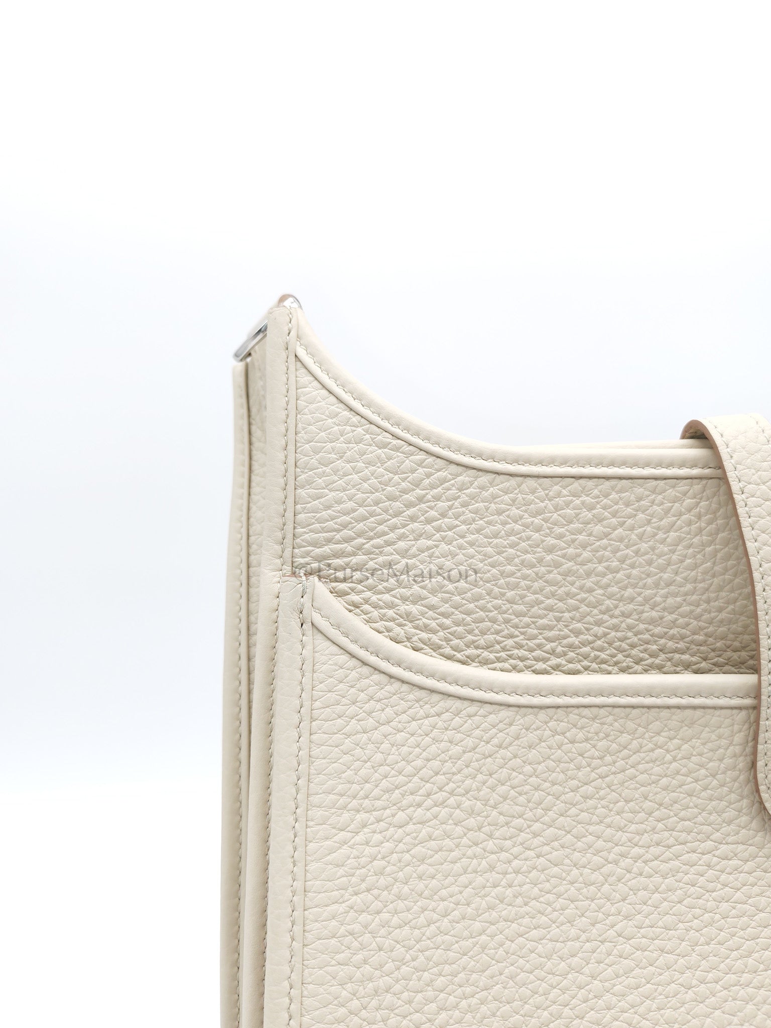 Evelyne PM in Beton Clemence Leather and Palladium Hardware Stamp W (2024) | Purse Maison Luxury Bags Shop