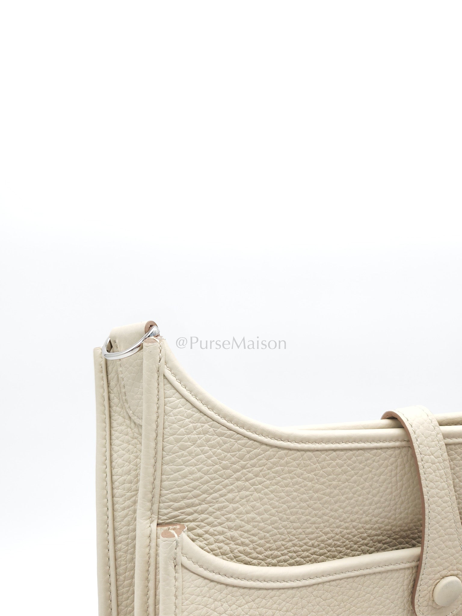 Evelyne PM in Beton Clemence Leather and Palladium Hardware Stamp W (2024) | Purse Maison Luxury Bags Shop