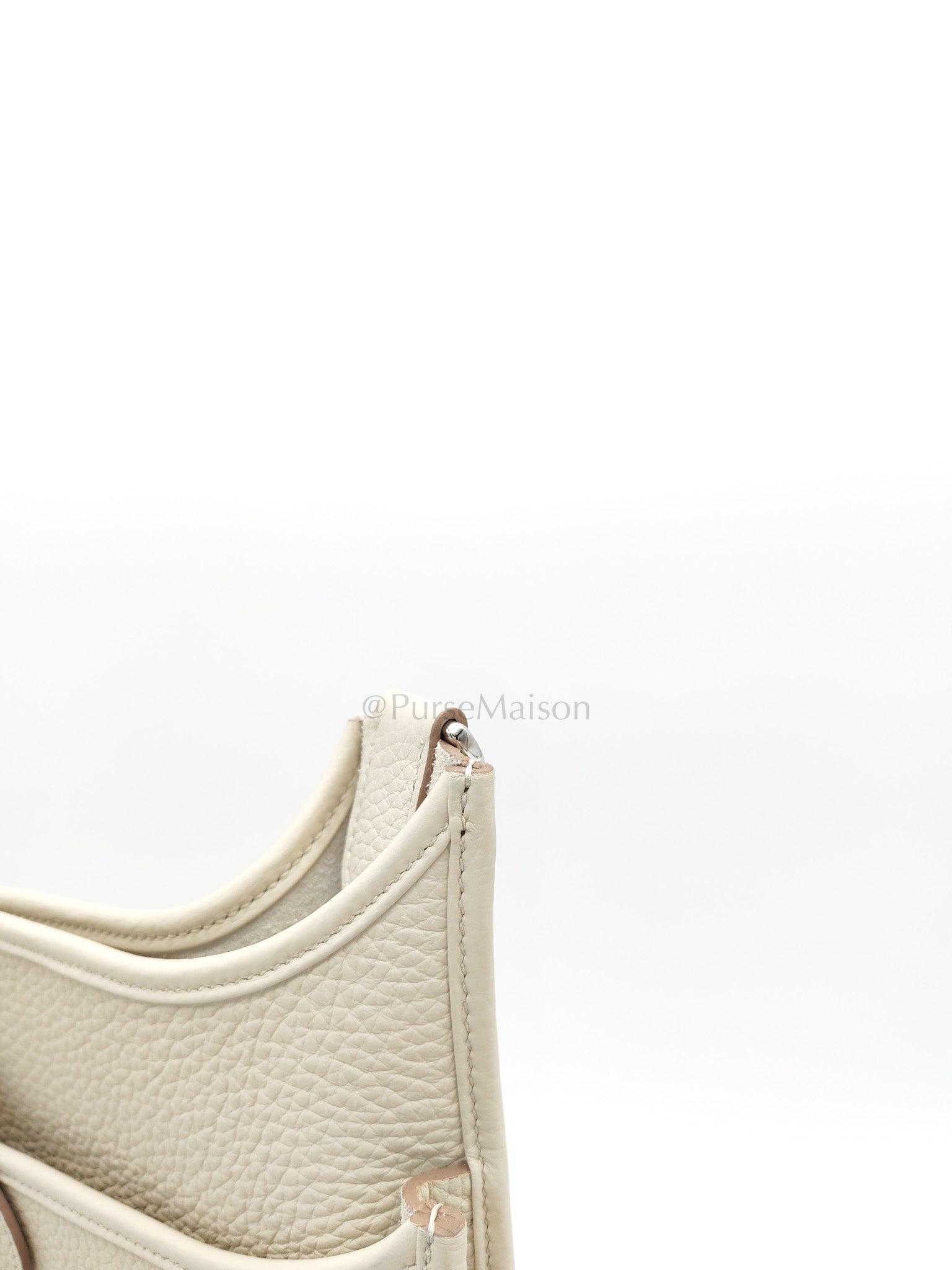Evelyne PM in Beton Clemence Leather and Palladium Hardware Stamp W (2024) | Purse Maison Luxury Bags Shop