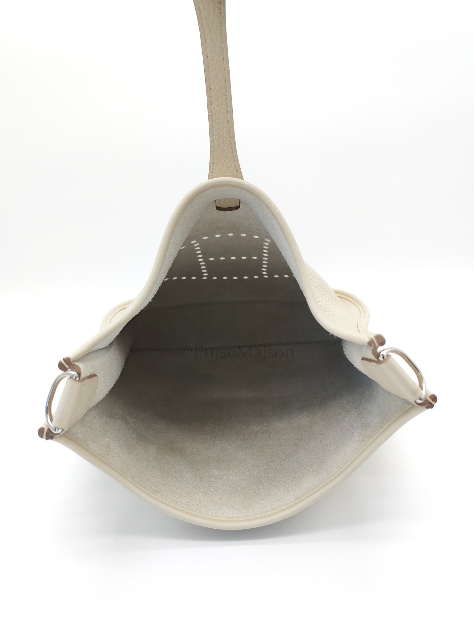 Evelyne PM in Beton Clemence Leather and Palladium Hardware Stamp W (2024) | Purse Maison Luxury Bags Shop