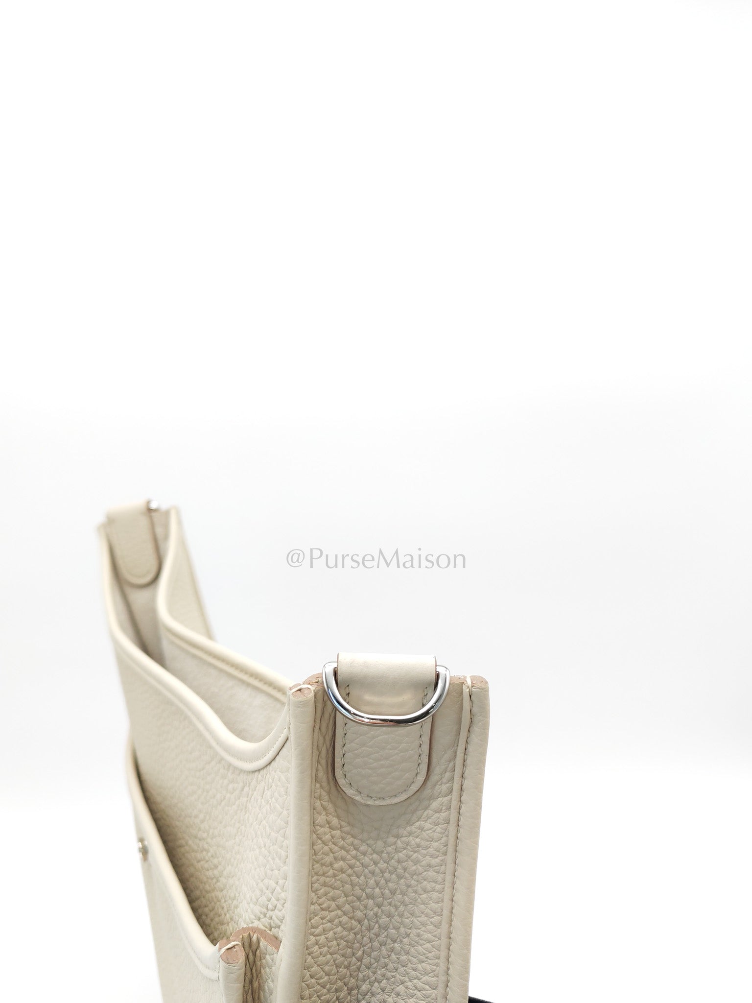 Evelyne PM in Beton Clemence Leather and Palladium Hardware Stamp W (2024) | Purse Maison Luxury Bags Shop