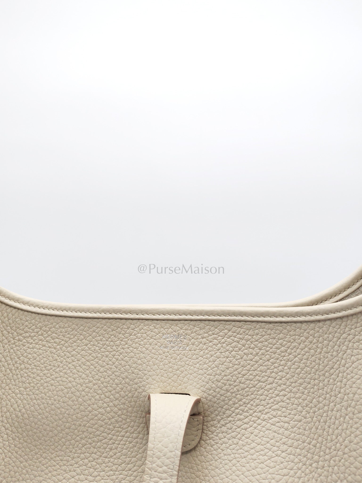 Evelyne PM in Beton Clemence Leather and Palladium Hardware Stamp W (2024) | Purse Maison Luxury Bags Shop