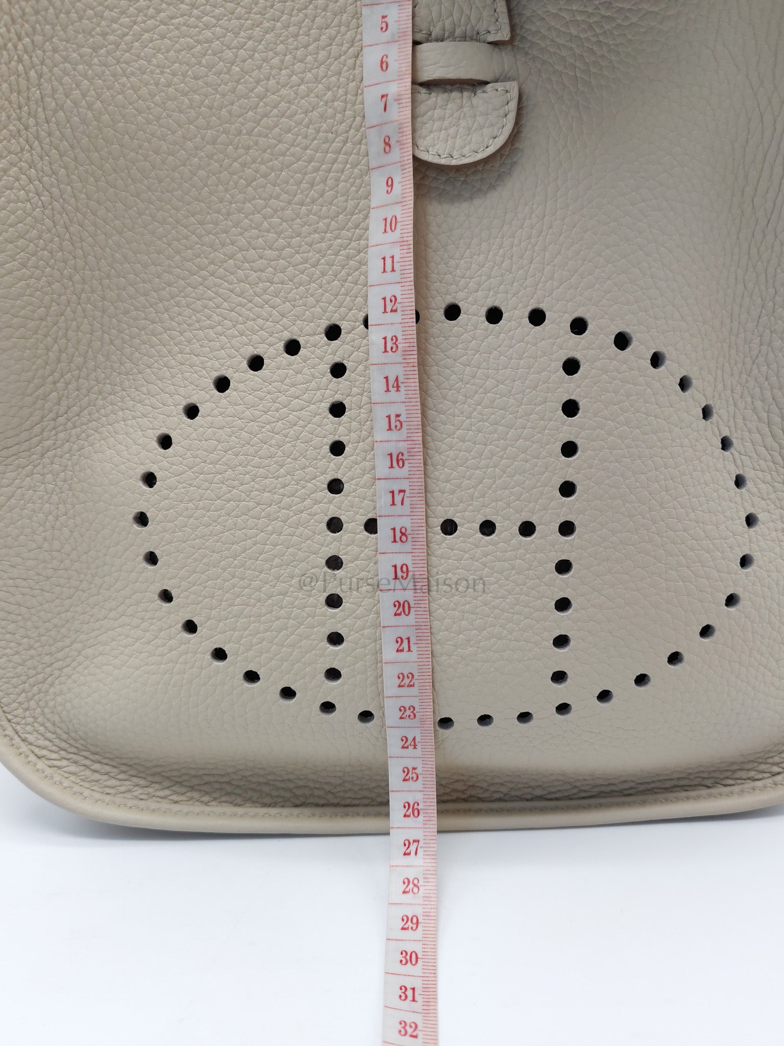 Evelyne PM in Beton Clemence Leather and Palladium Hardware Stamp W (2024) | Purse Maison Luxury Bags Shop