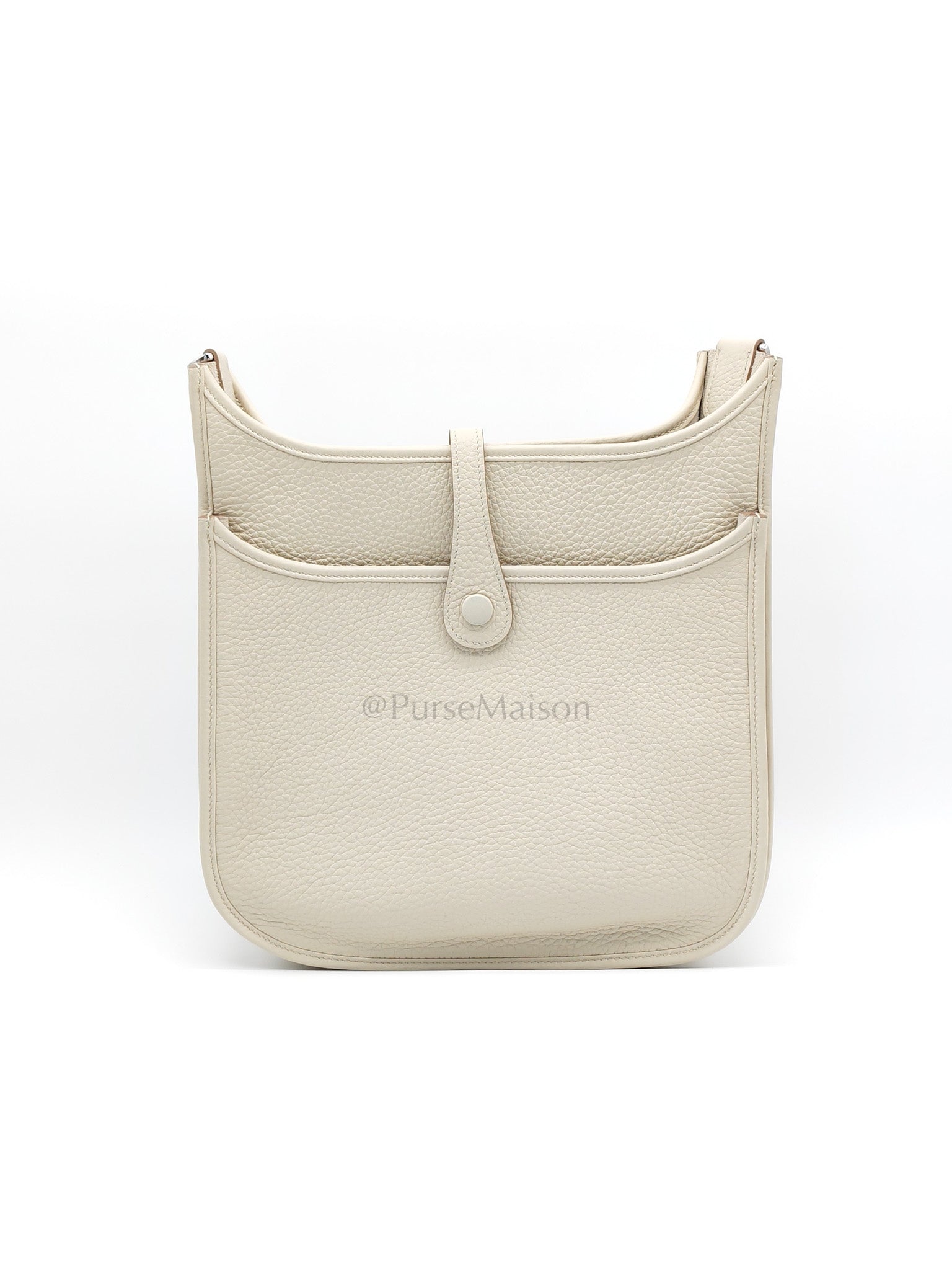 Evelyne PM in Beton Clemence Leather and Palladium Hardware Stamp W (2024) | Purse Maison Luxury Bags Shop