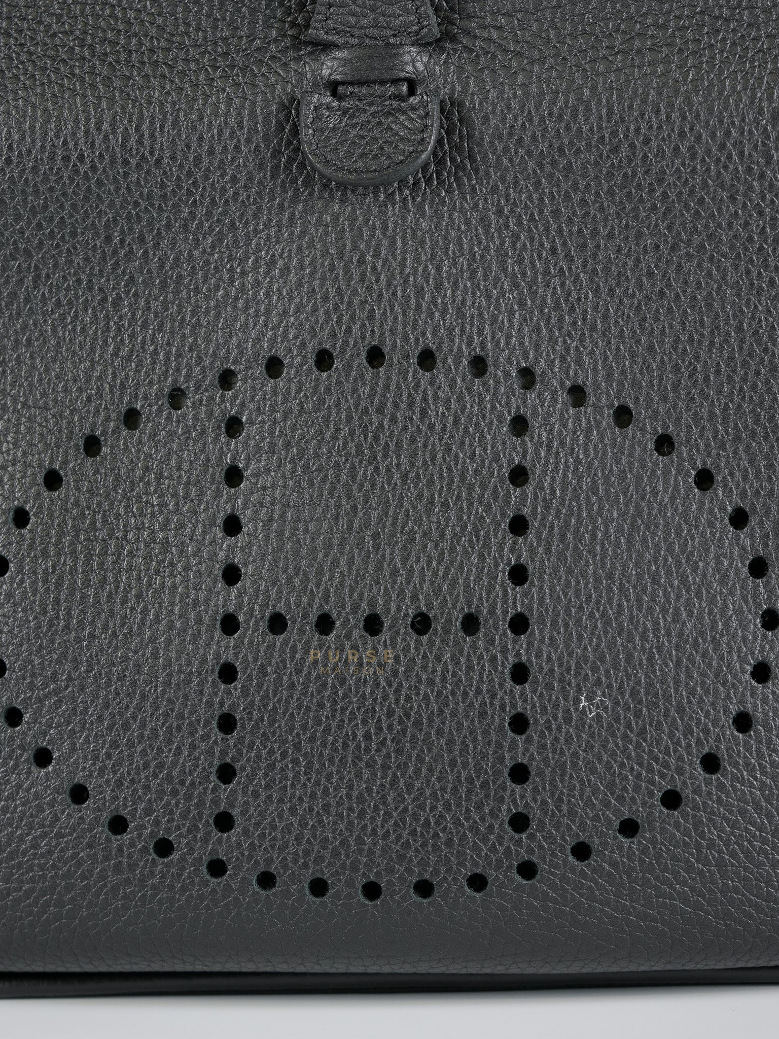 Evelyne PM in Black Clemence Leather and Palladium Hardware Stamp U (2022) | Purse Maison Luxury Bags Shop