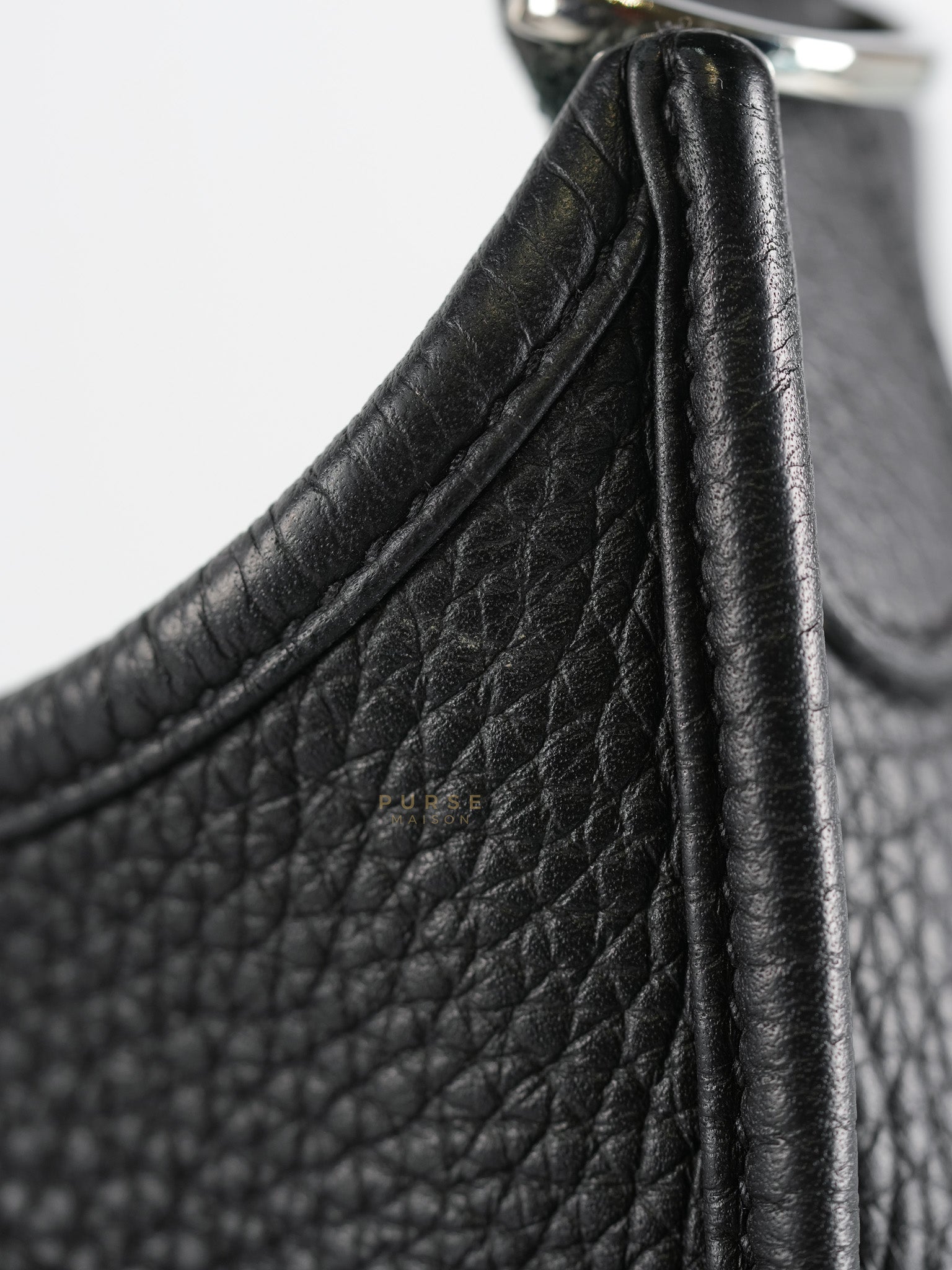Evelyne PM in Black Clemence Leather and Palladium Hardware Stamp U (2022) | Purse Maison Luxury Bags Shop