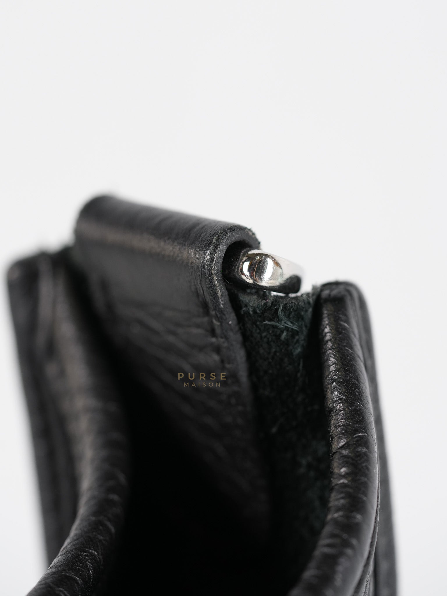 Evelyne PM in Black Clemence Leather and Palladium Hardware Stamp U (2022) | Purse Maison Luxury Bags Shop