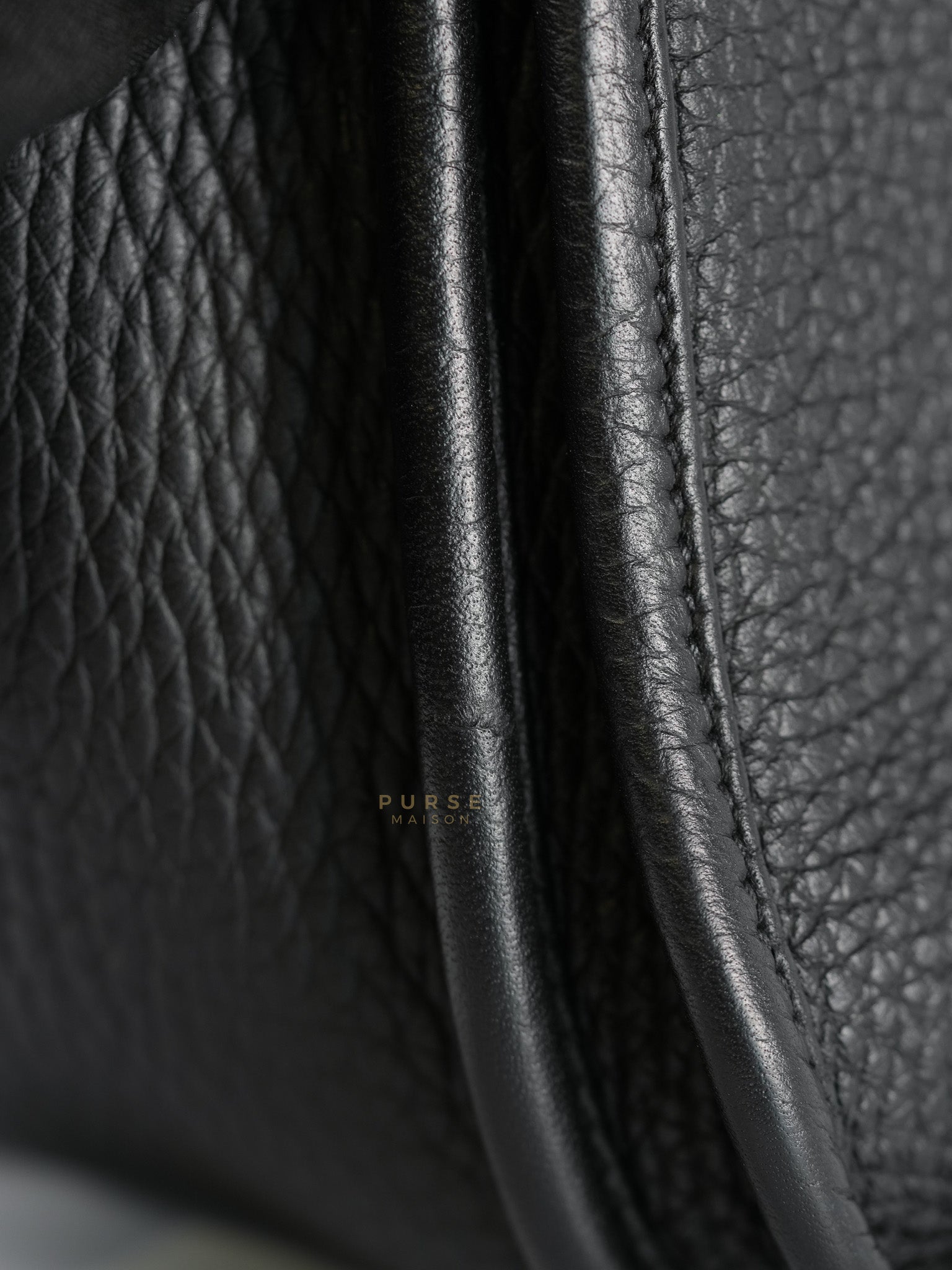 Evelyne PM in Black Clemence Leather and Palladium Hardware Stamp U (2022) | Purse Maison Luxury Bags Shop