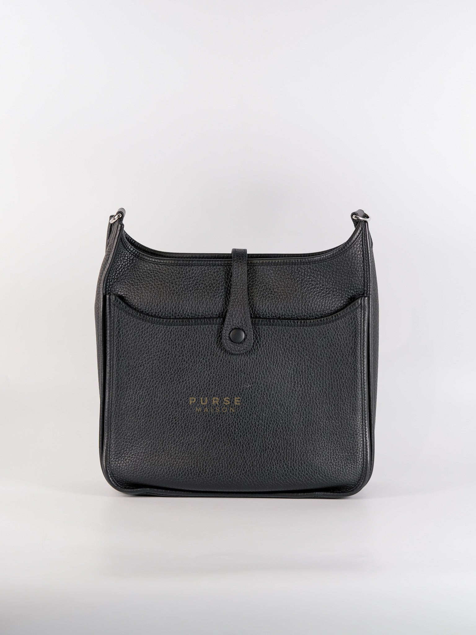 Evelyne PM in Black Clemence Leather and Palladium Hardware Stamp U (2022) | Purse Maison Luxury Bags Shop