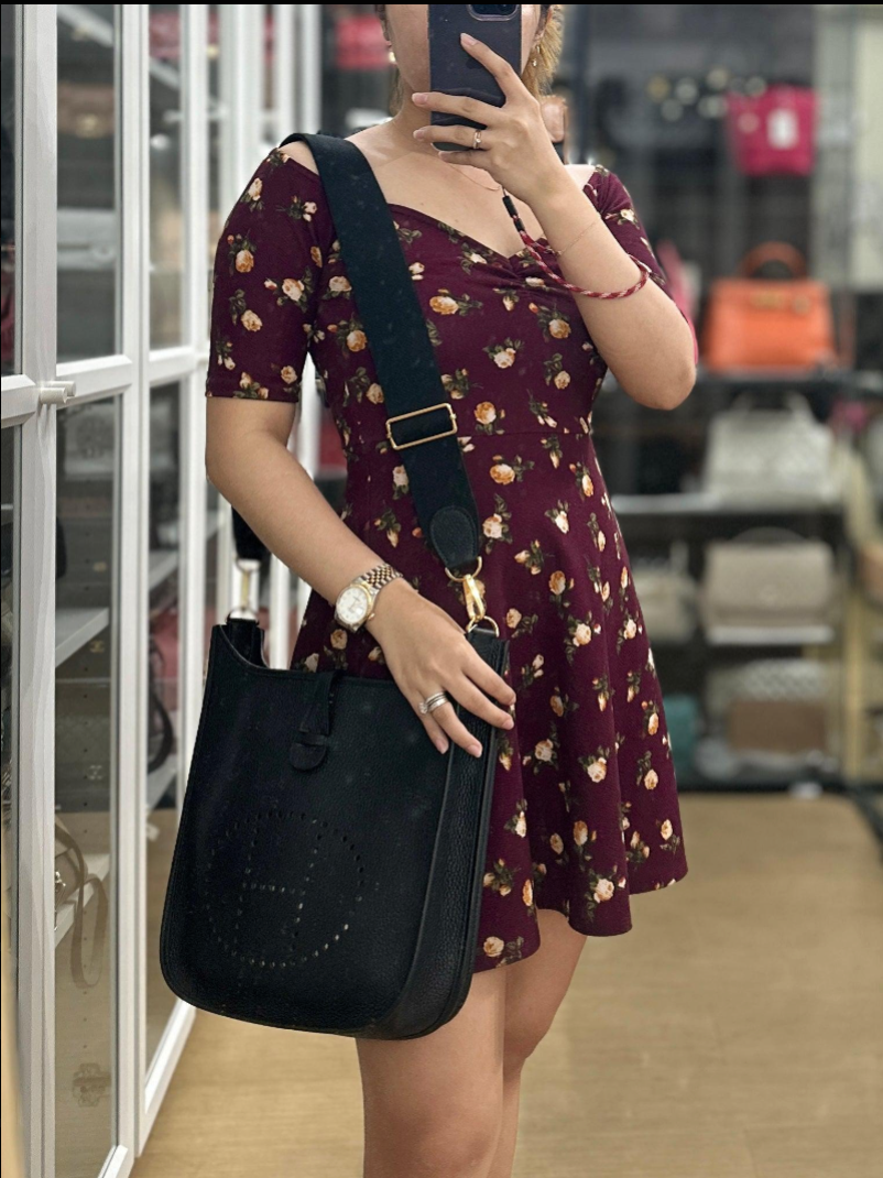 Evelyne PM in Black Clemence Leather and Palladium Hardware Stamp U (2022) | Purse Maison Luxury Bags Shop