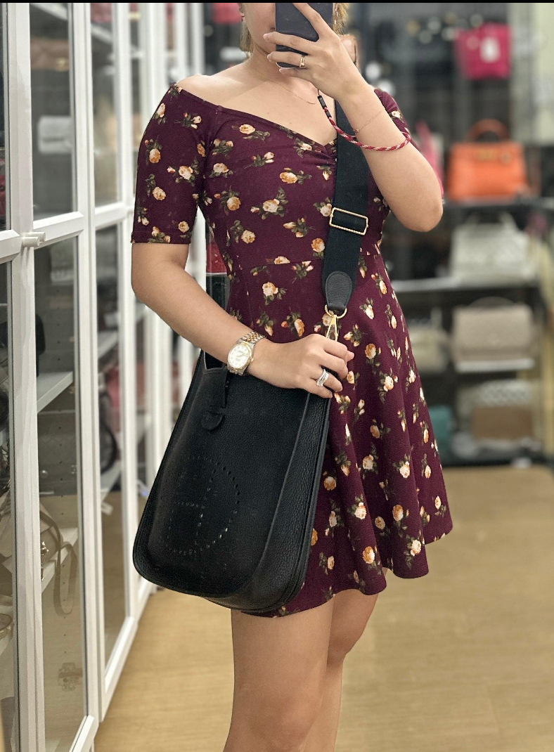 Evelyne PM in Black Clemence Leather and Palladium Hardware Stamp U (2022) | Purse Maison Luxury Bags Shop