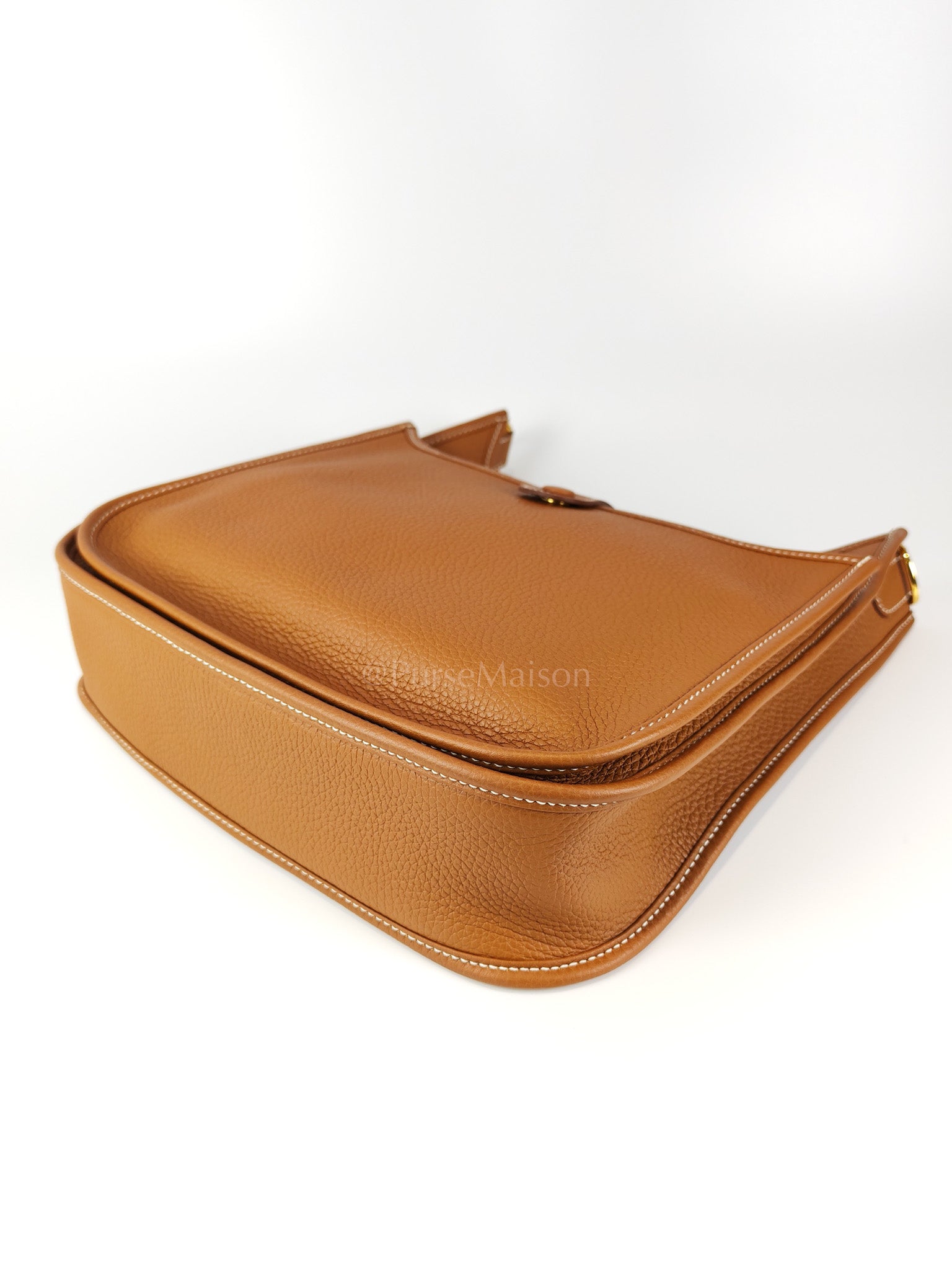 Evelyne PM in Gold Clemence Leather and Gold Hardware Stamp B (2023) | Purse Maison Luxury Bags Shop