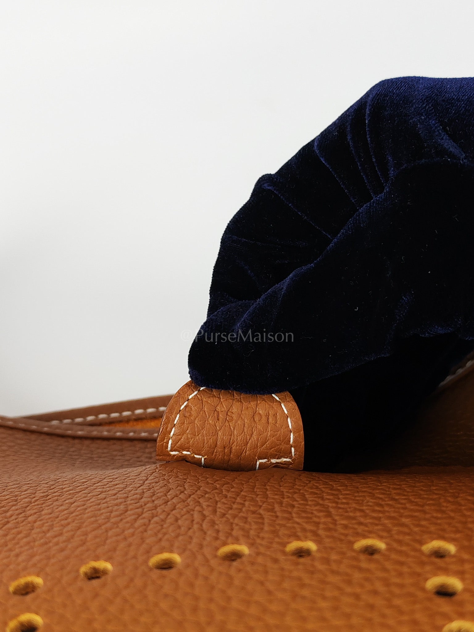 Evelyne PM in Gold Clemence Leather and Gold Hardware Stamp B (2023) | Purse Maison Luxury Bags Shop