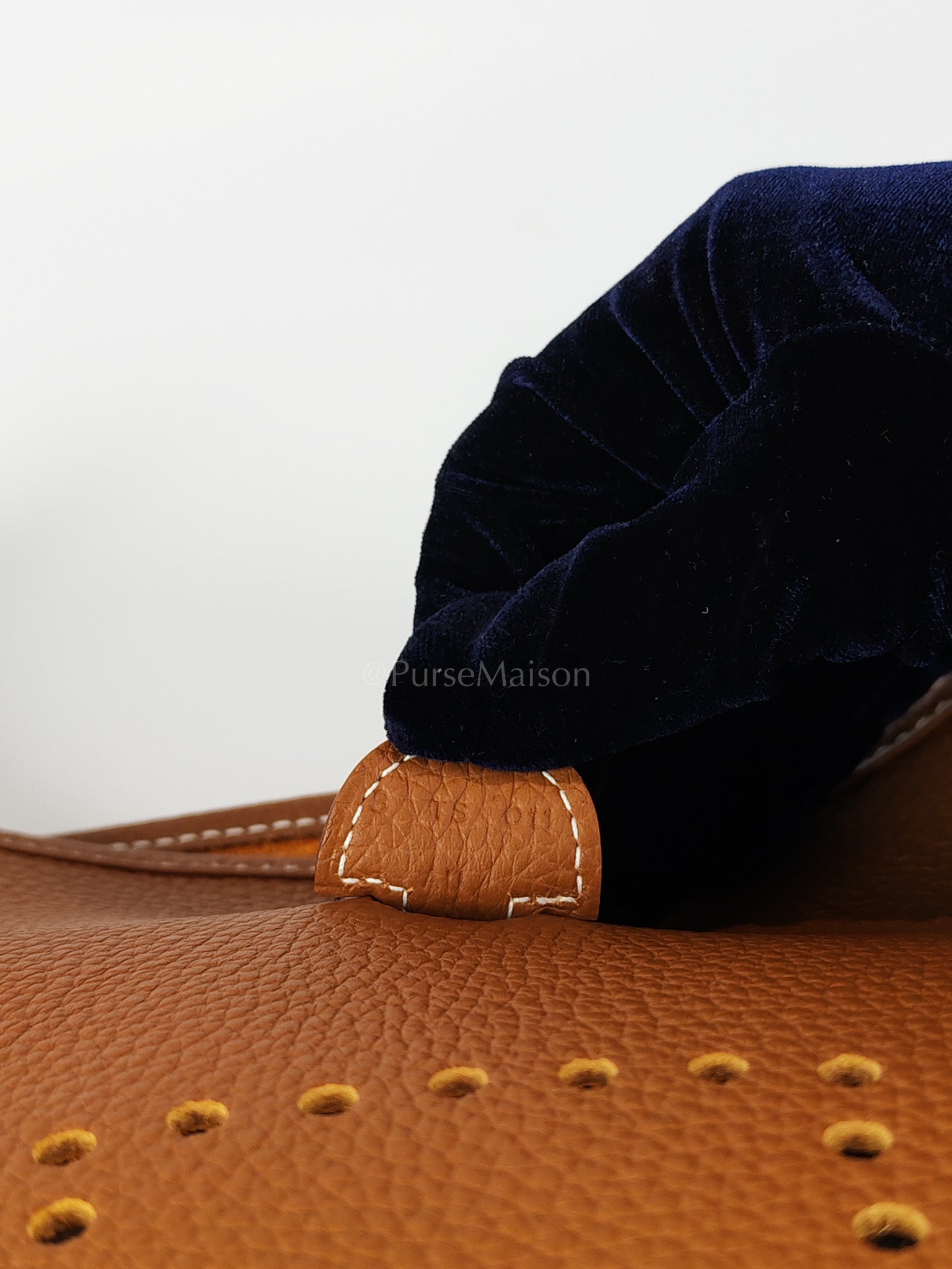 Evelyne PM in Gold Clemence Leather and Gold Hardware Stamp B (2023) | Purse Maison Luxury Bags Shop