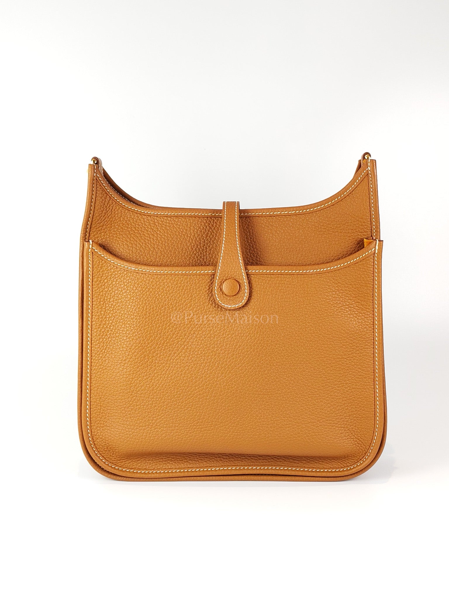 Evelyne PM in Gold Clemence Leather and Gold Hardware Stamp B (2023) | Purse Maison Luxury Bags Shop