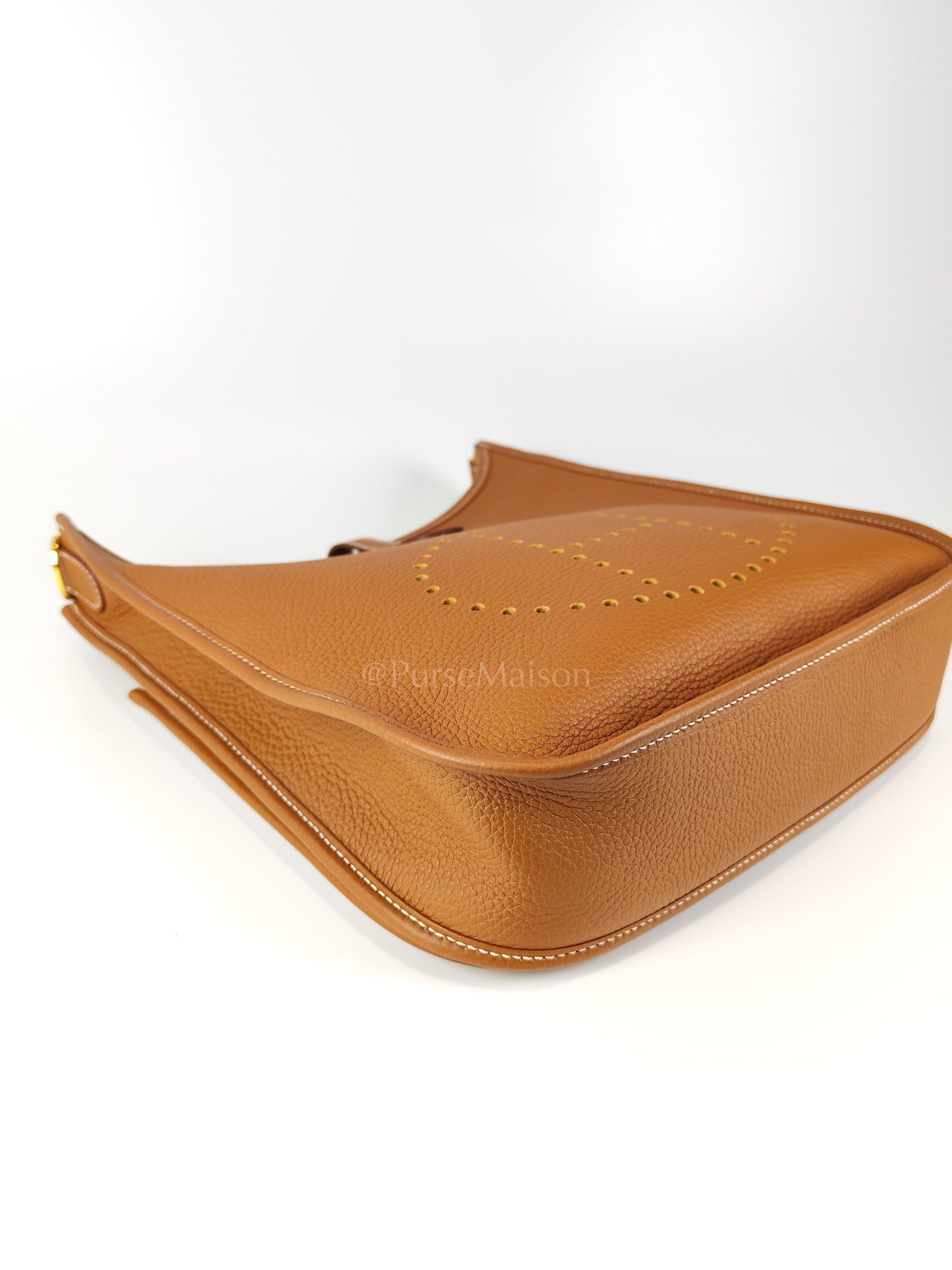 Evelyne PM in Gold Clemence Leather and Gold Hardware Stamp B (2023) | Purse Maison Luxury Bags Shop