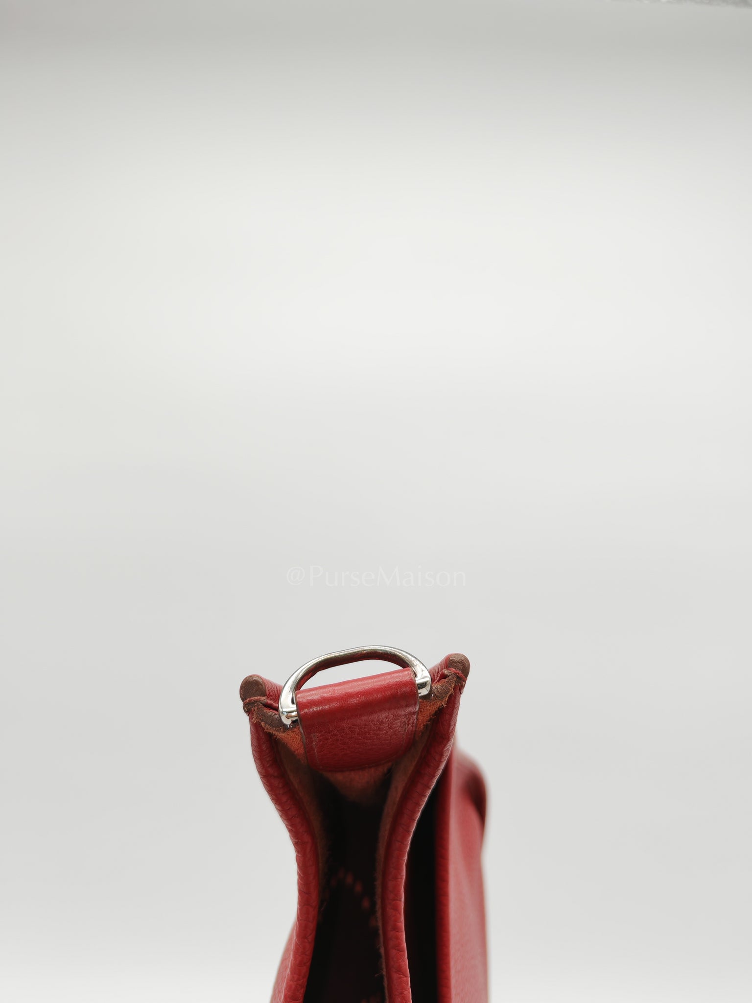 Evelyne PM Red Celemence Leather and Palladium Hardware Stamp R Square (2014) | Purse Maison Luxury Bags Shop