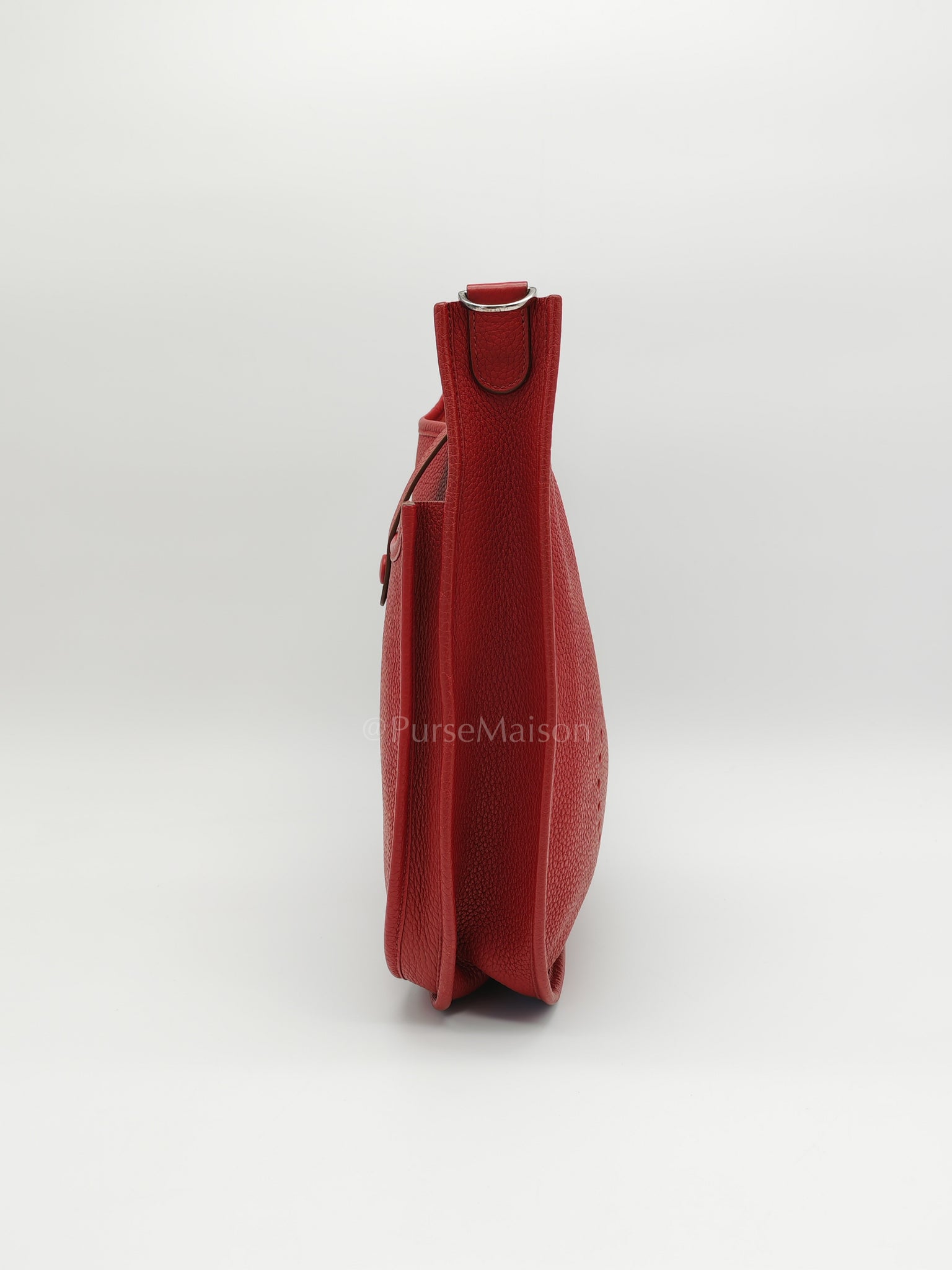 Evelyne PM Red Celemence Leather and Palladium Hardware Stamp R Square (2014) | Purse Maison Luxury Bags Shop