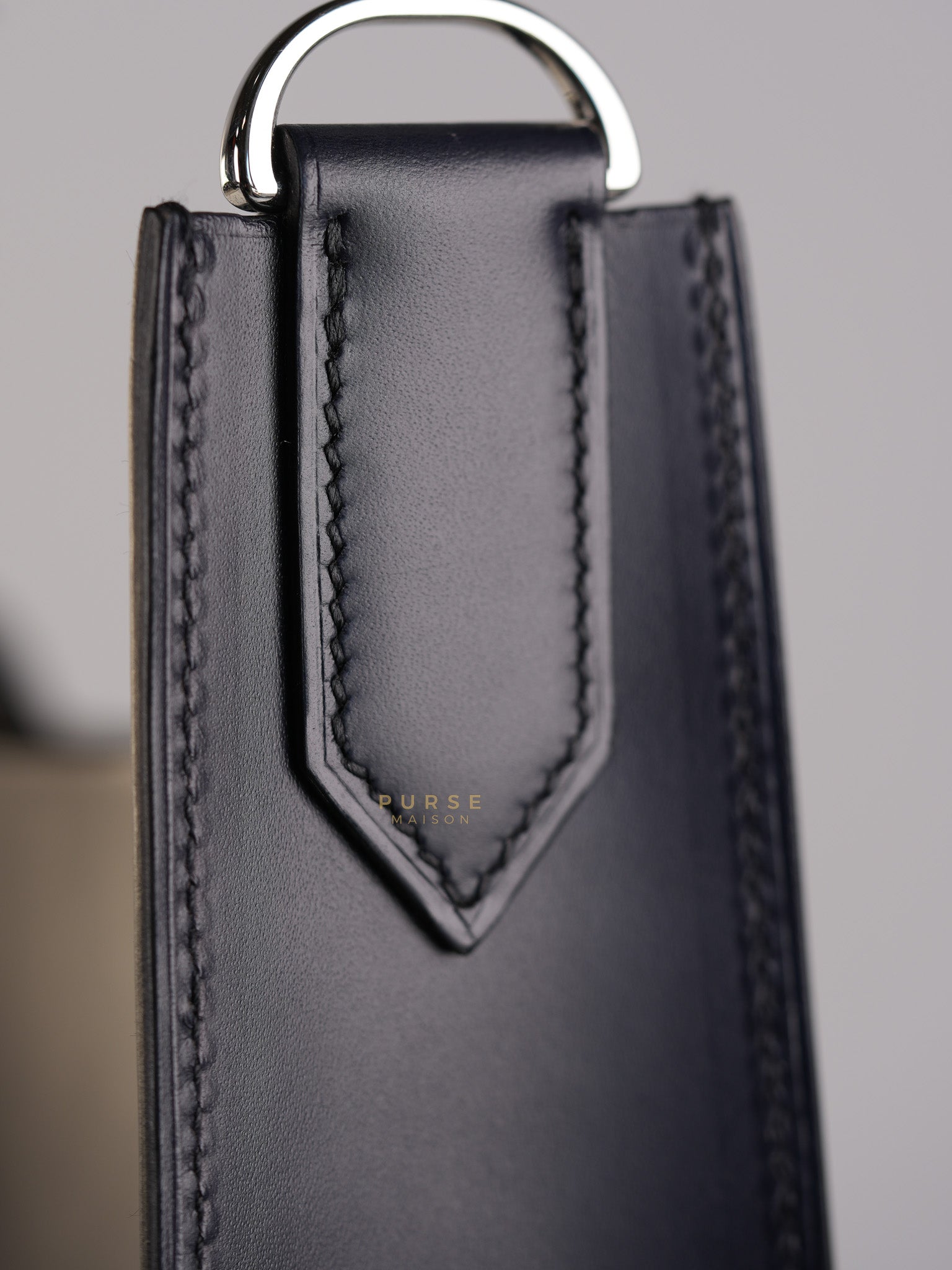 Evelyne Sellier 29 PM in Navy Blue Vache Hunter leather Stamp A(2017) | Purse Maison Luxury Bags Shop