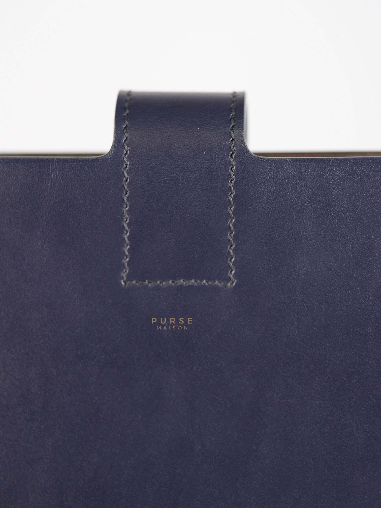 Evelyne Sellier 29 PM in Navy Blue Vache Hunter leather Stamp A(2017) | Purse Maison Luxury Bags Shop