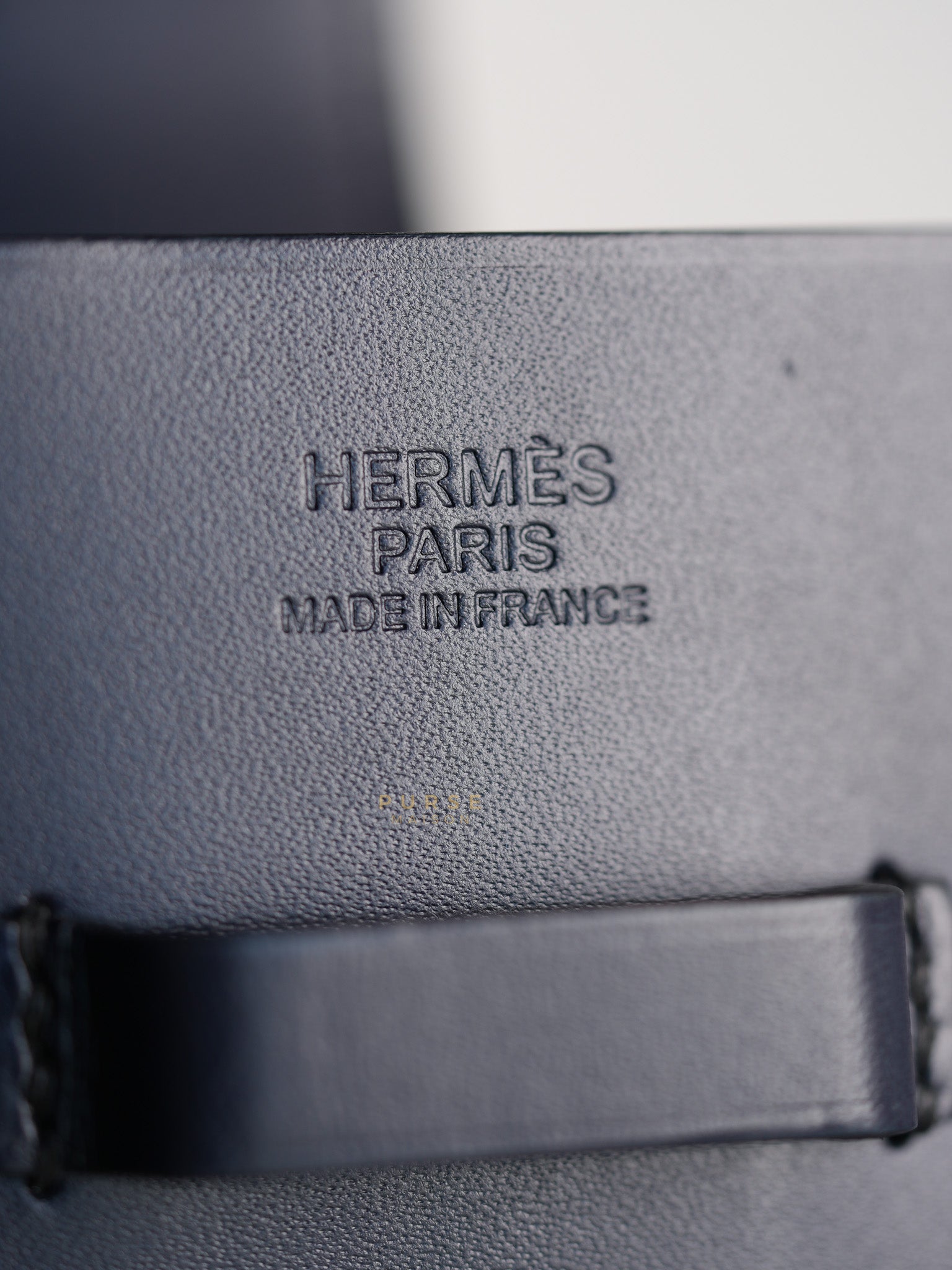 Evelyne Sellier 29 PM in Navy Blue Vache Hunter leather Stamp A(2017) | Purse Maison Luxury Bags Shop