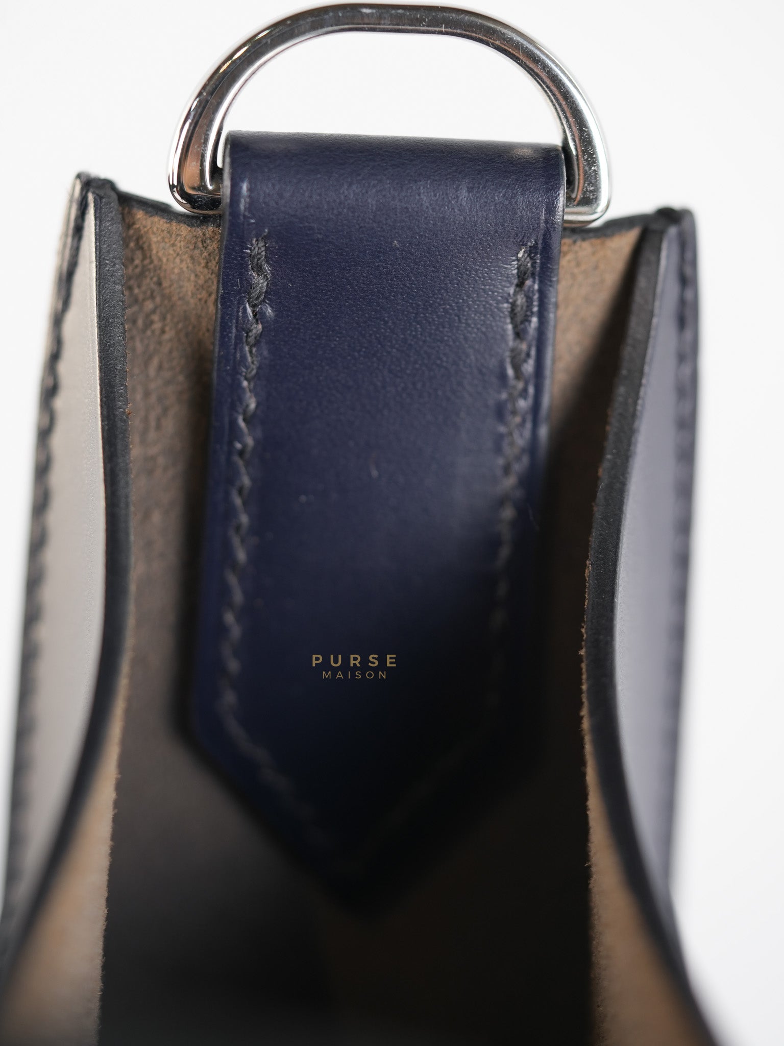 Evelyne Sellier 29 PM in Navy Blue Vache Hunter leather Stamp A(2017) | Purse Maison Luxury Bags Shop