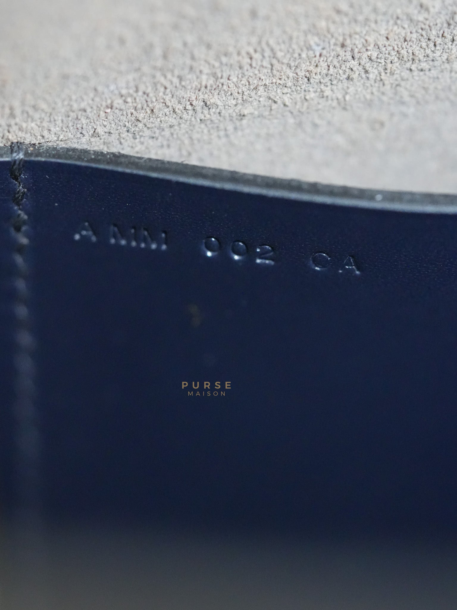 Evelyne Sellier 29 PM in Navy Blue Vache Hunter leather Stamp A(2017) | Purse Maison Luxury Bags Shop