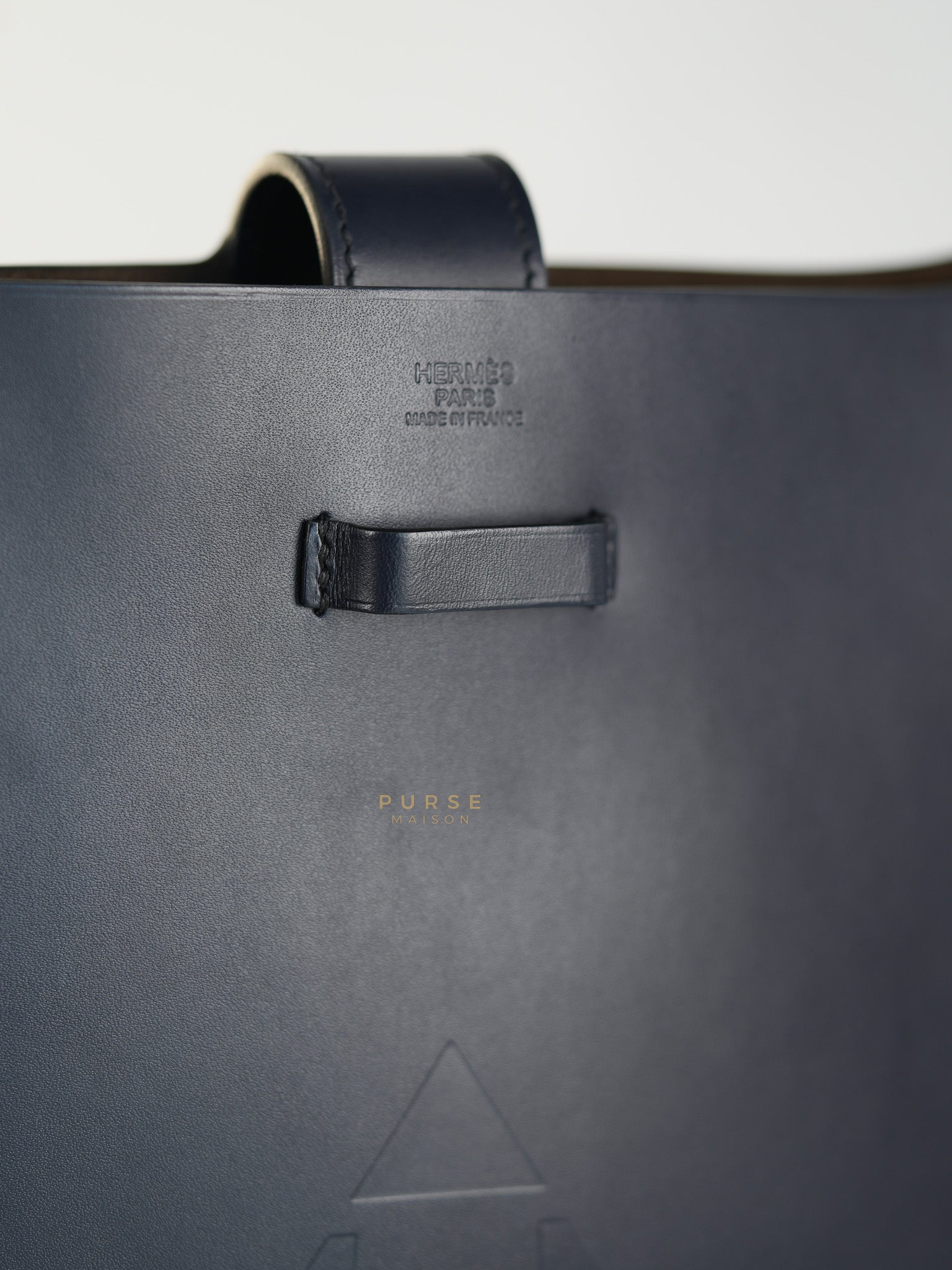 Evelyne Sellier 29 PM in Navy Blue Vache Hunter leather Stamp A(2017) | Purse Maison Luxury Bags Shop
