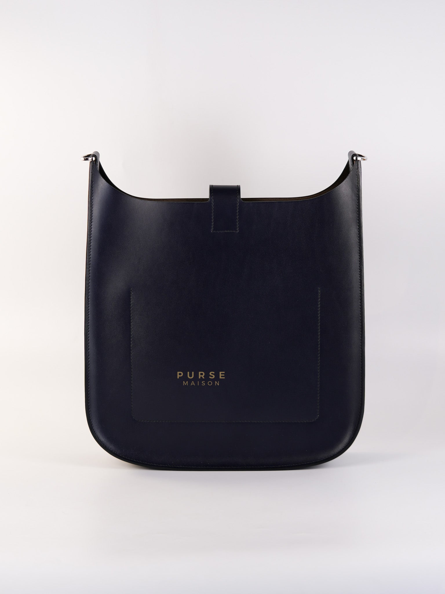 Evelyne Sellier 29 PM in Navy Blue Vache Hunter leather Stamp A(2017) | Purse Maison Luxury Bags Shop