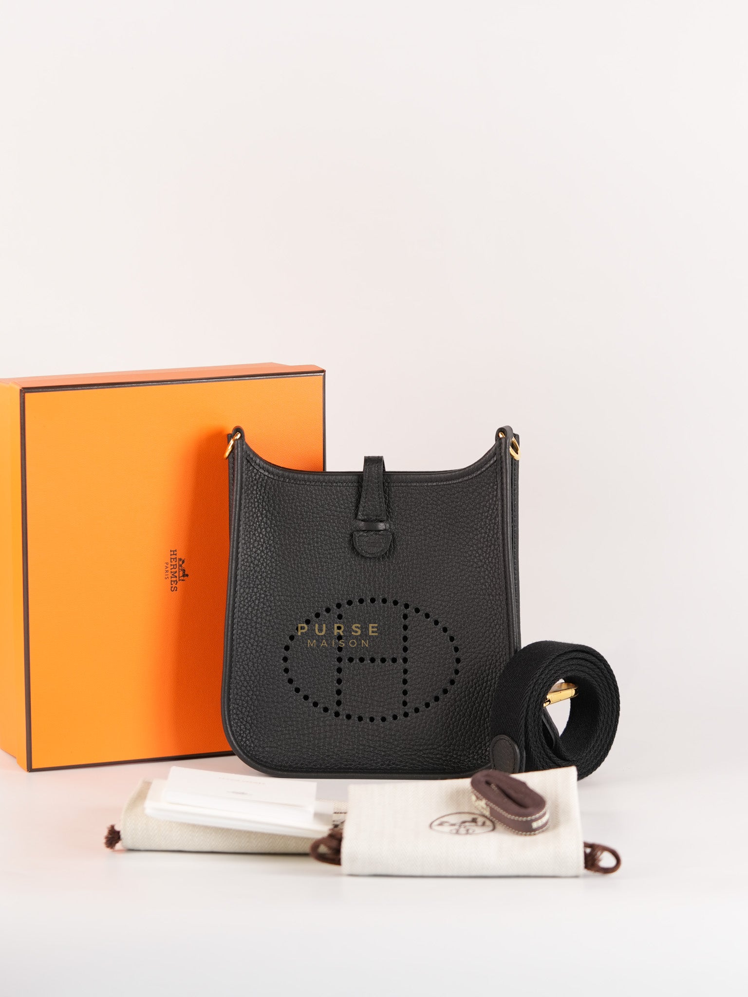Evelyne TPM Black Clemence Hardware in Gold Hardware Stamp K (2025) | Purse Maison Luxury Bags Shop
