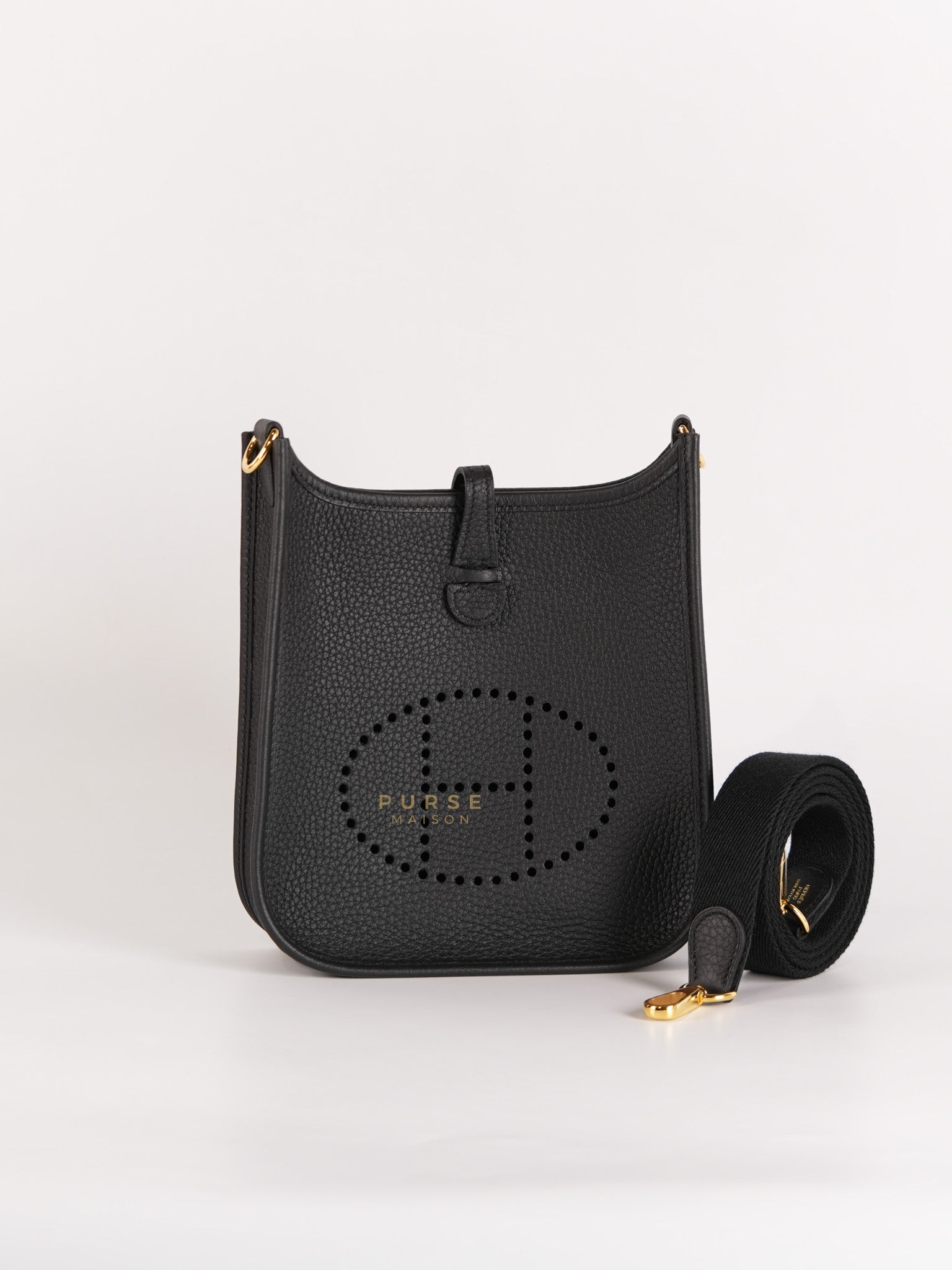 Evelyne TPM Black Clemence Hardware in Gold Hardware Stamp K (2025) | Purse Maison Luxury Bags Shop