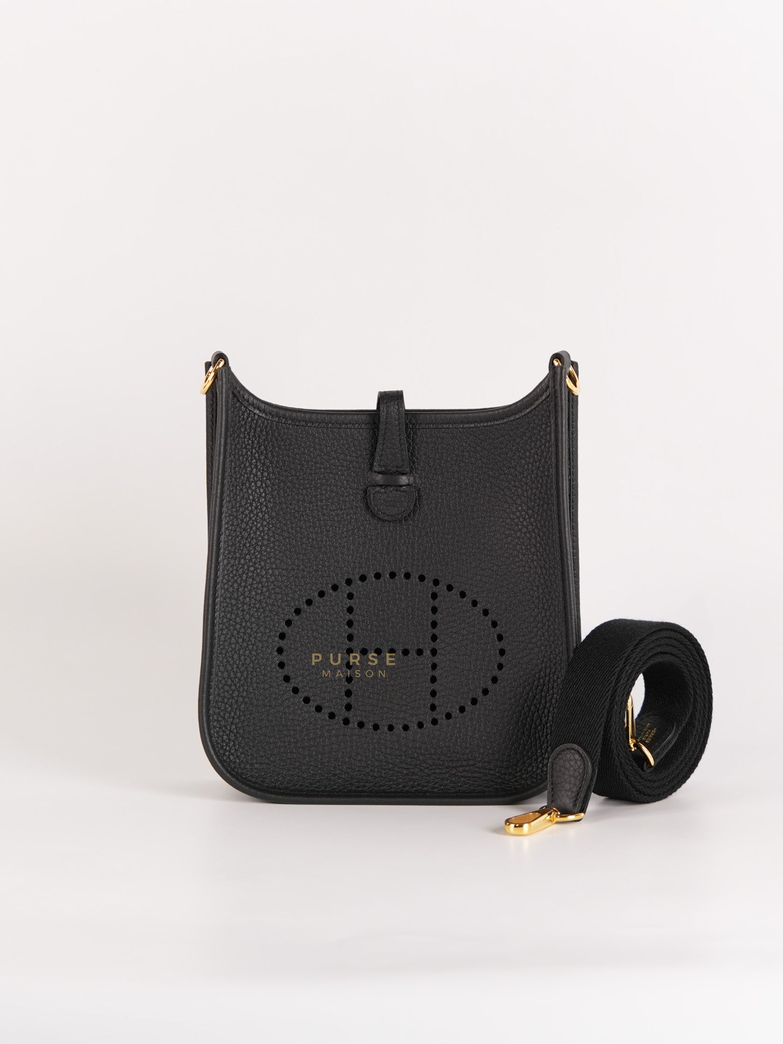 Evelyne TPM Black Clemence Hardware in Gold Hardware Stamp K (2025) | Purse Maison Luxury Bags Shop