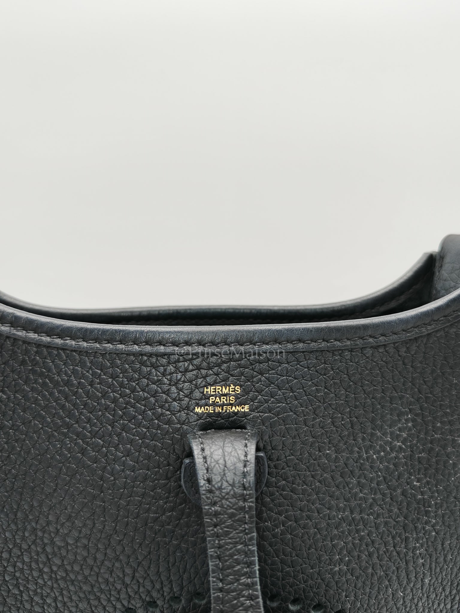 Evelyne TPM Black in Clemence Leather and Gold Hardware Stamp Z (2021) | Purse Maison Luxury Bags Shop