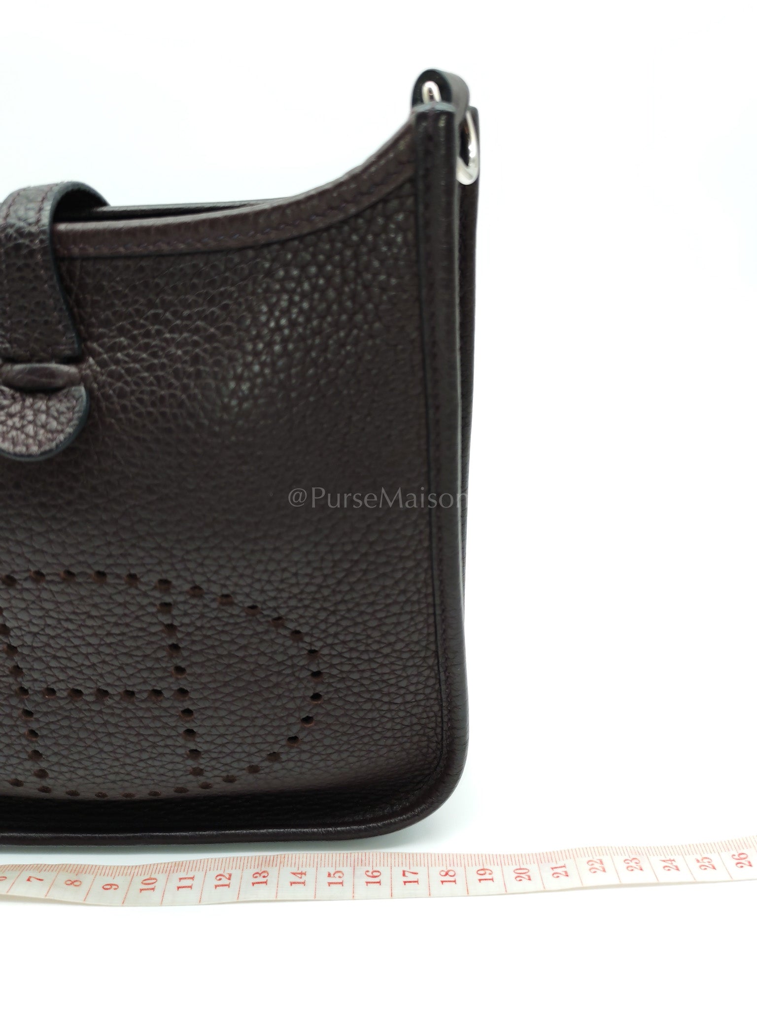 Evelyne TPM Ebene Clemence Leather in Palladium Hardware and Multicolor Maxi Quadrille Strap Stamp U (2022) | Purse Maison Luxury Bags Shop
