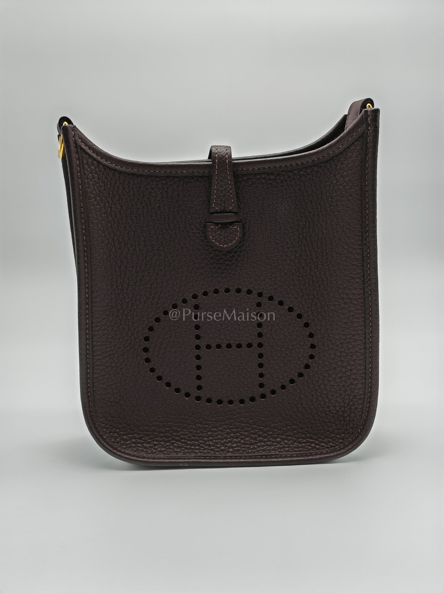 Evelyne TPM Ebene in Clemence Leather and Gold Hardware Stamp Z (2021) | Purse Maison Luxury Bags Shop