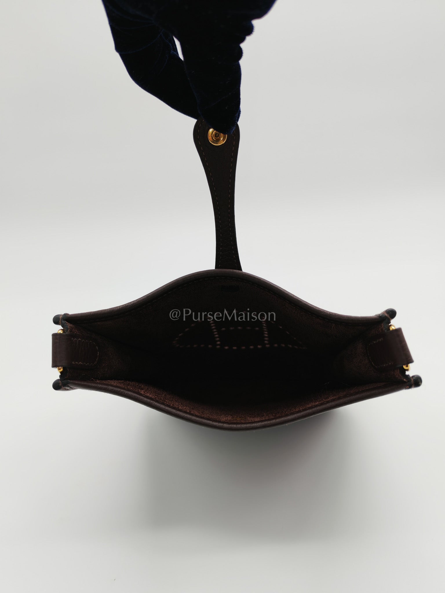 Evelyne TPM Ebene in Clemence Leather and Gold Hardware Stamp Z (2021) | Purse Maison Luxury Bags Shop