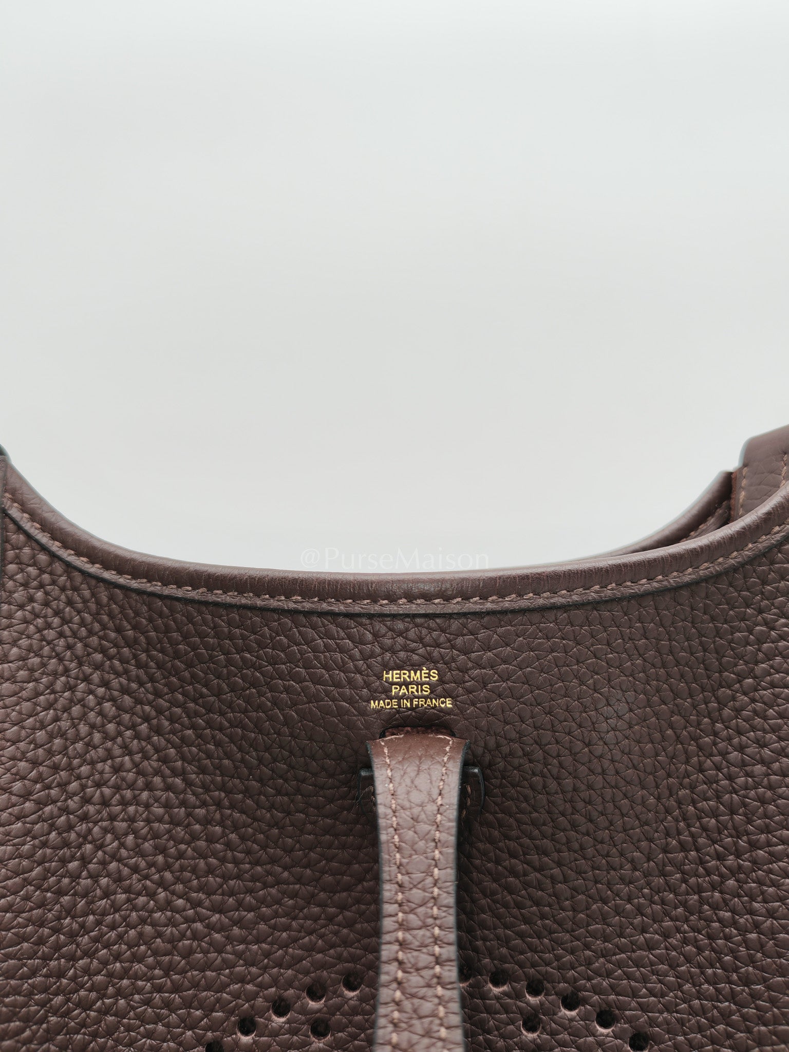 Evelyne TPM Ebene in Clemence Leather and Gold Hardware Stamp Z (2021) | Purse Maison Luxury Bags Shop