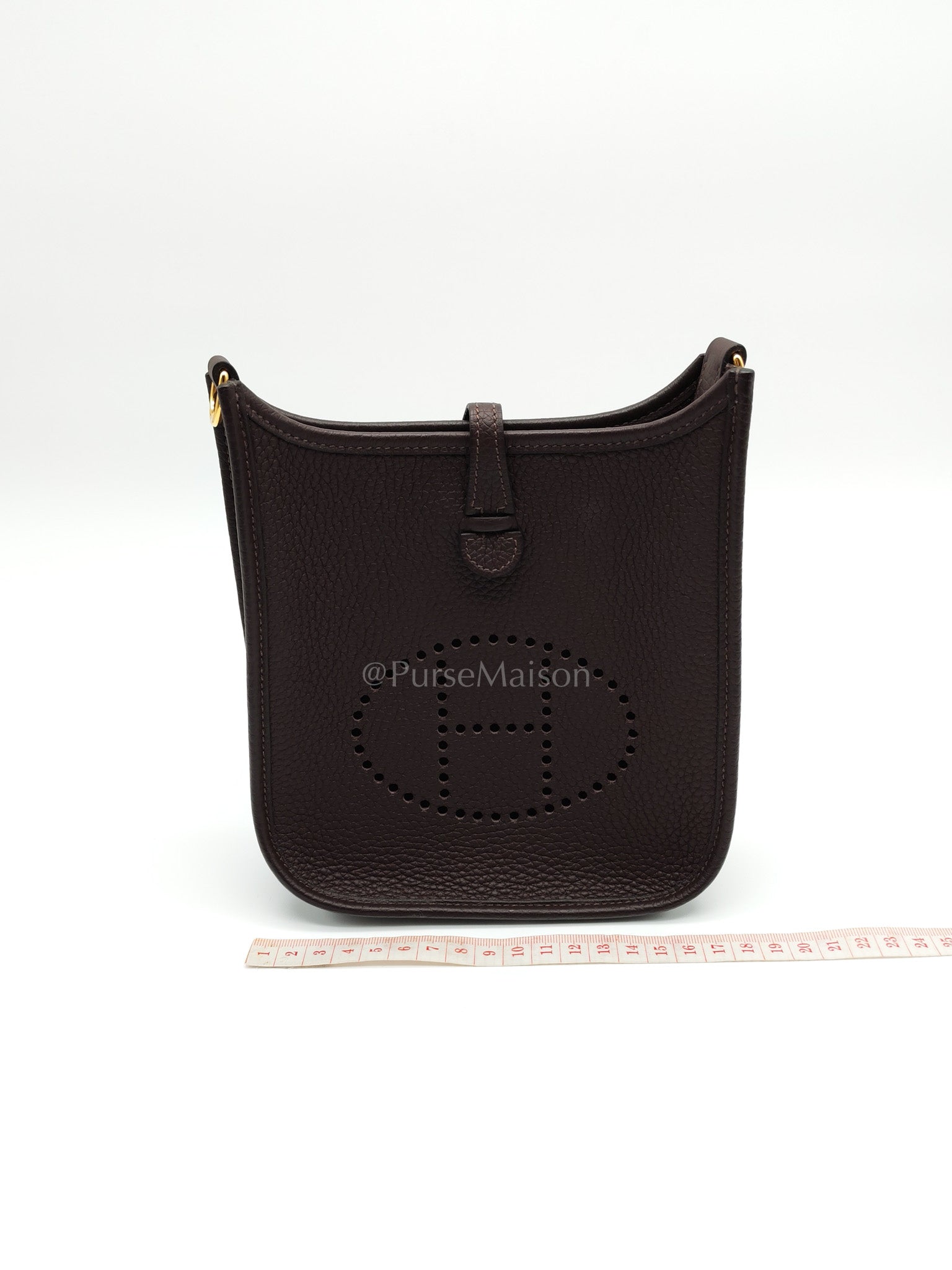 Evelyne TPM Ebene in Clemence Leather and Gold Hardware Stamp Z (2021) | Purse Maison Luxury Bags Shop