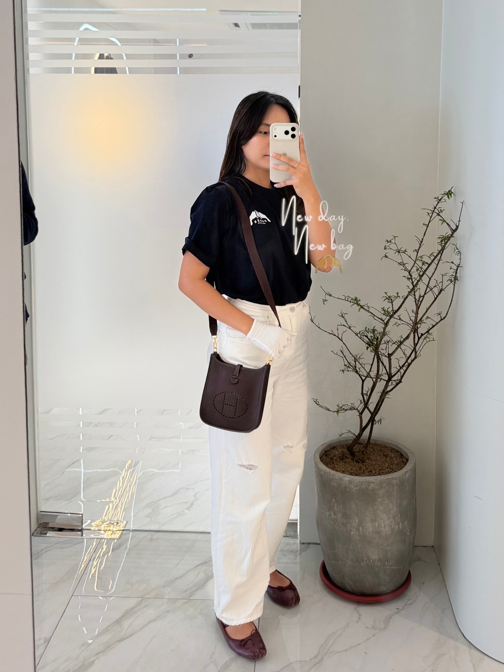 Evelyne TPM Ebene in Clemence Leather and Palladium Hardware Stamp K (2025) | Purse Maison Luxury Bags Shop