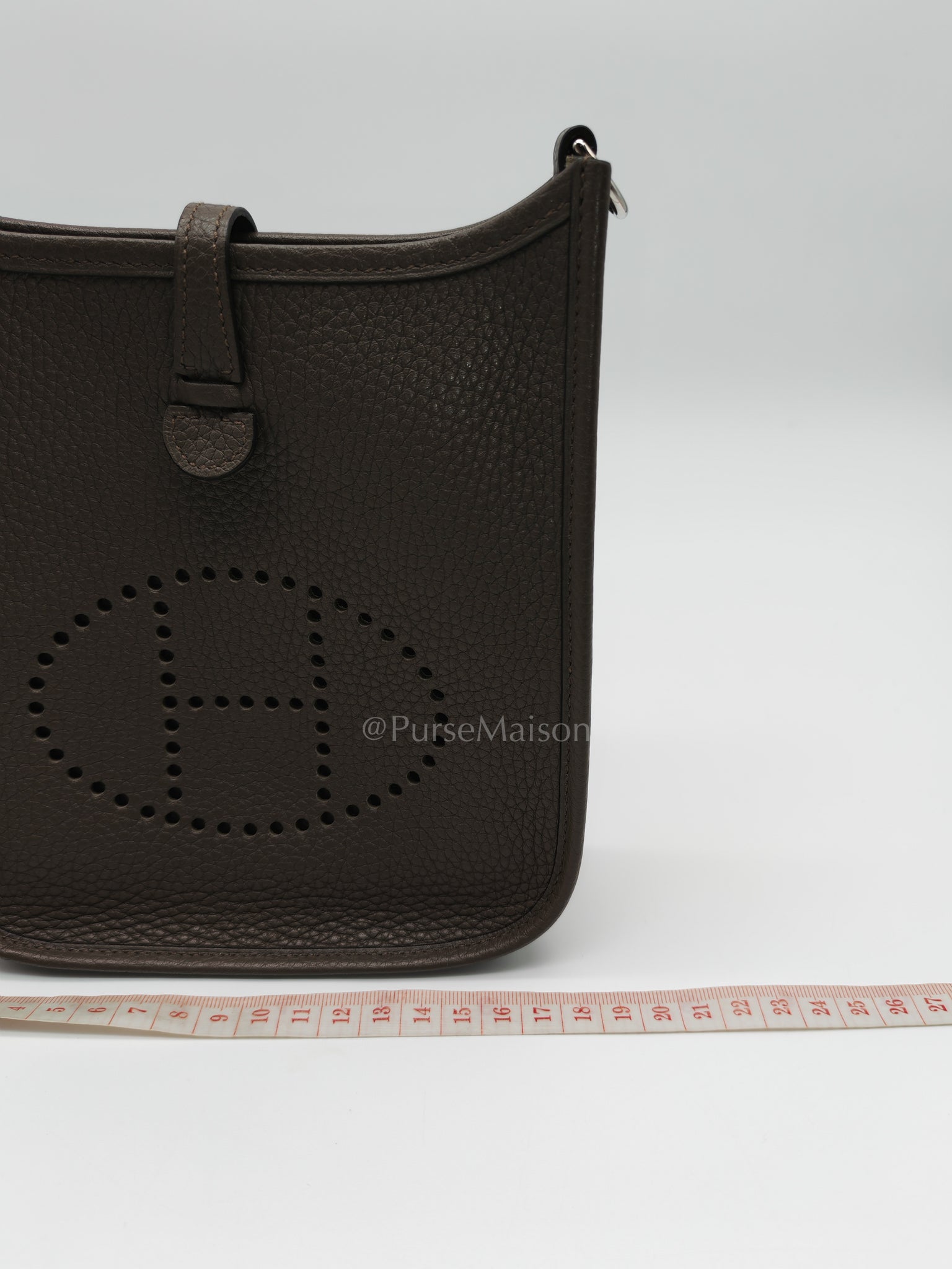 Evelyne TPM Etain in Clemence Leather and Palladium Hardware Bi-color Strap Stamp T (2015) | Purse Maison Luxury Bags Shop