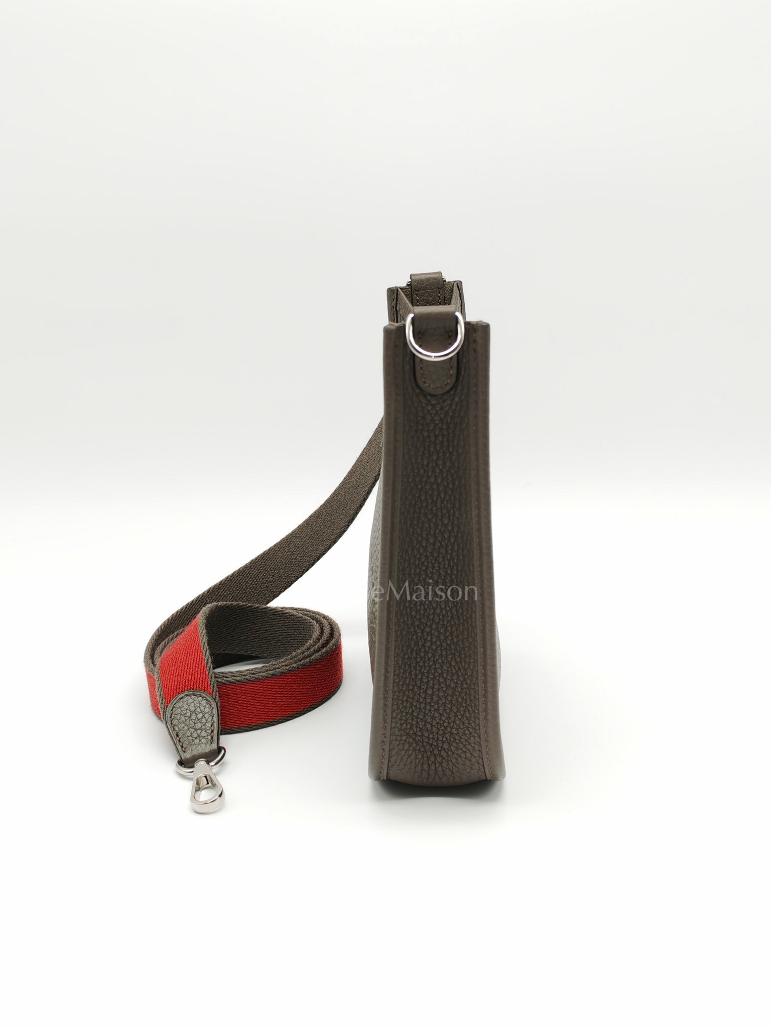Evelyne TPM Etain in Clemence Leather and Palladium Hardware Bi-color Strap Stamp T (2015) | Purse Maison Luxury Bags Shop