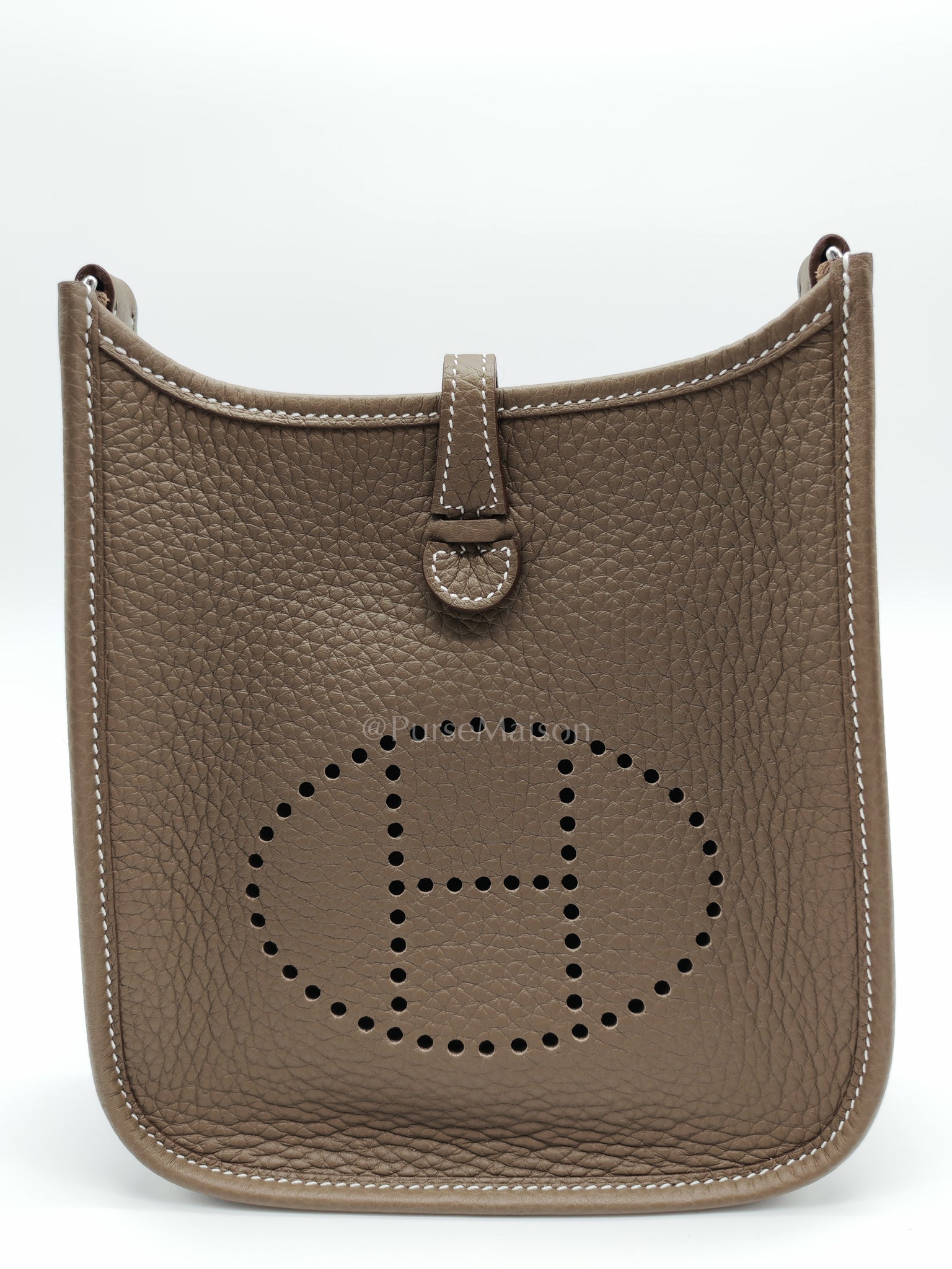 Evelyne TPM Etoupe in Clemence Leather and Palladium Hardware Stamp K (2025) | Purse Maison Luxury Bags Shop